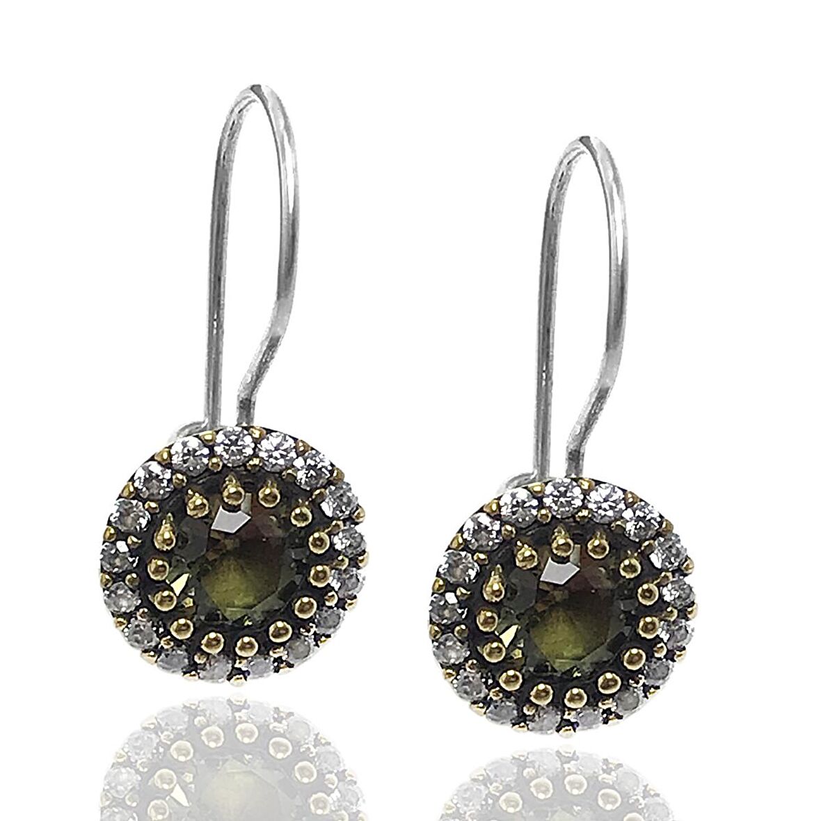 Zeberced Taşlı Zirkon Süsleme Otantik Kadın Gümüş Küpe