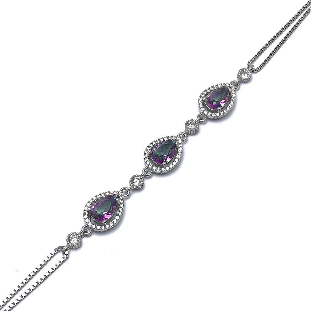 Mistik Topaz Damla Model Gümüş Bileklik