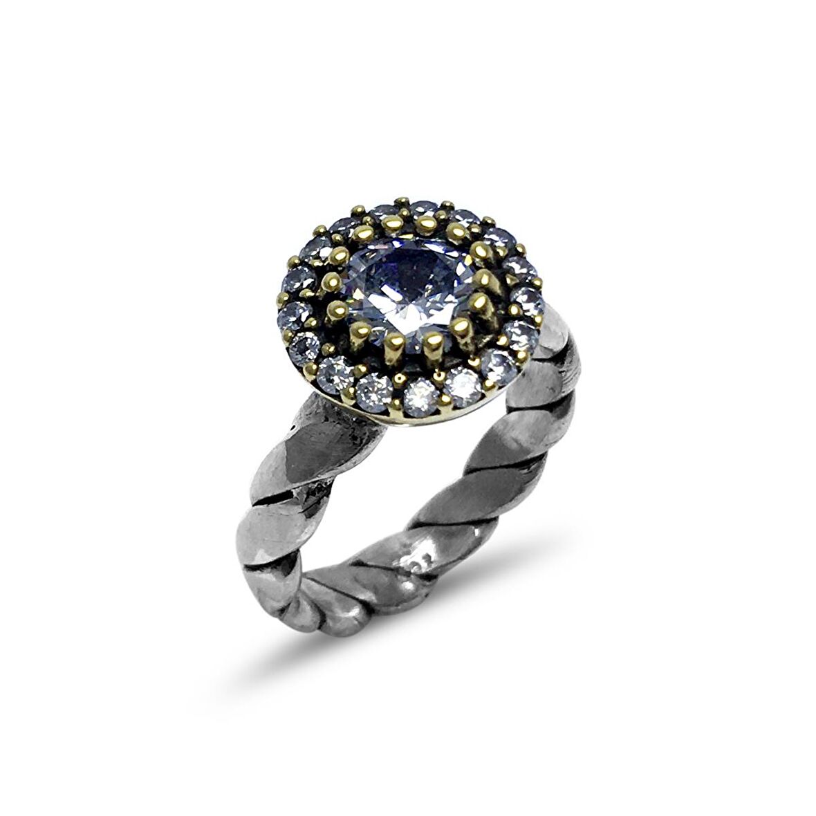 Zirkon Taşlı Otantik Kadın Gümüş Yüzük