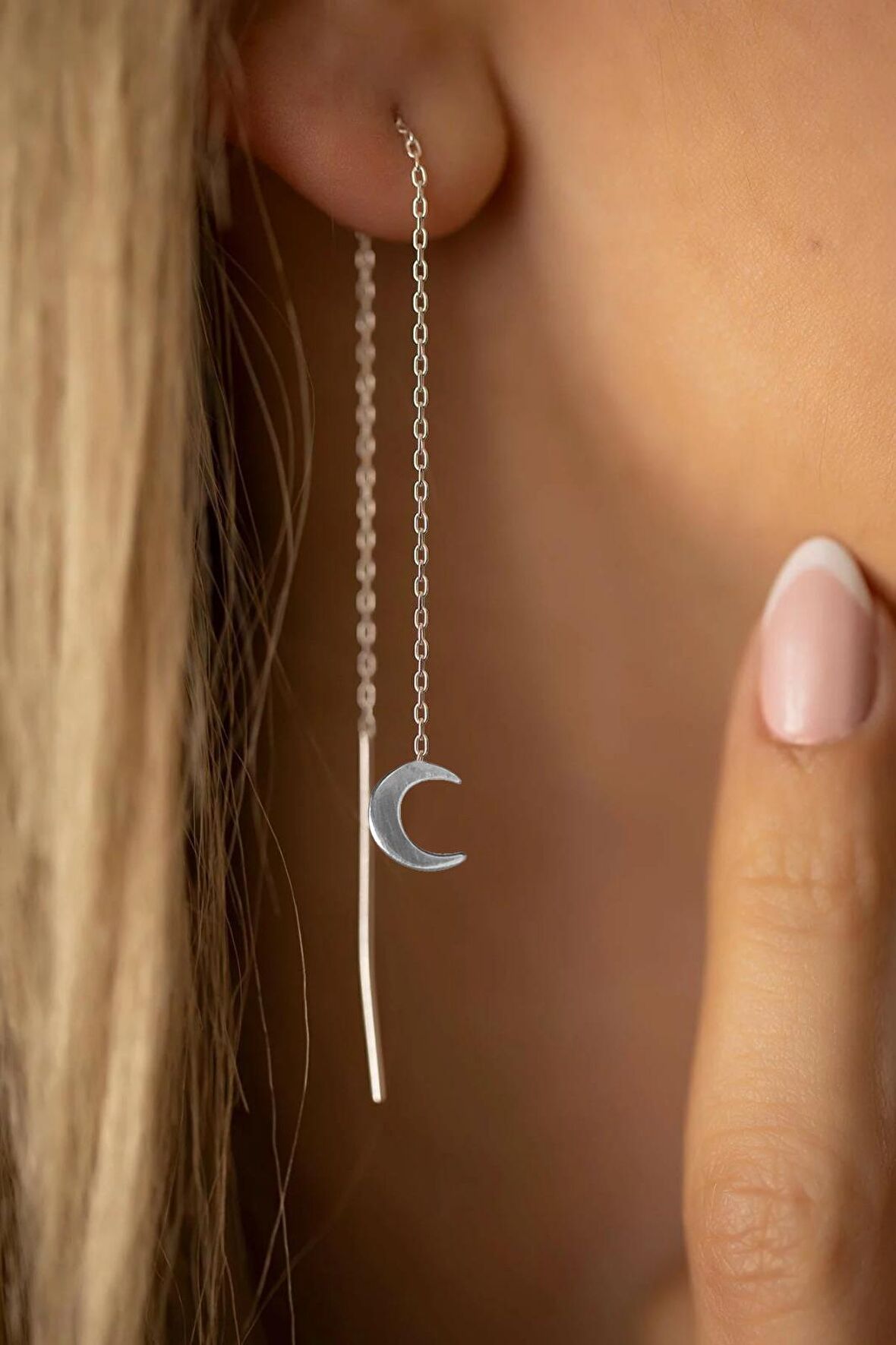 Hilal Model Kadın Gümüş Küpe