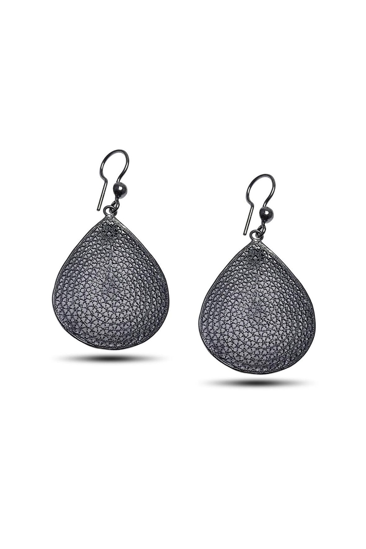 Damla Model Oksitli Telkari Gümüş Küpe