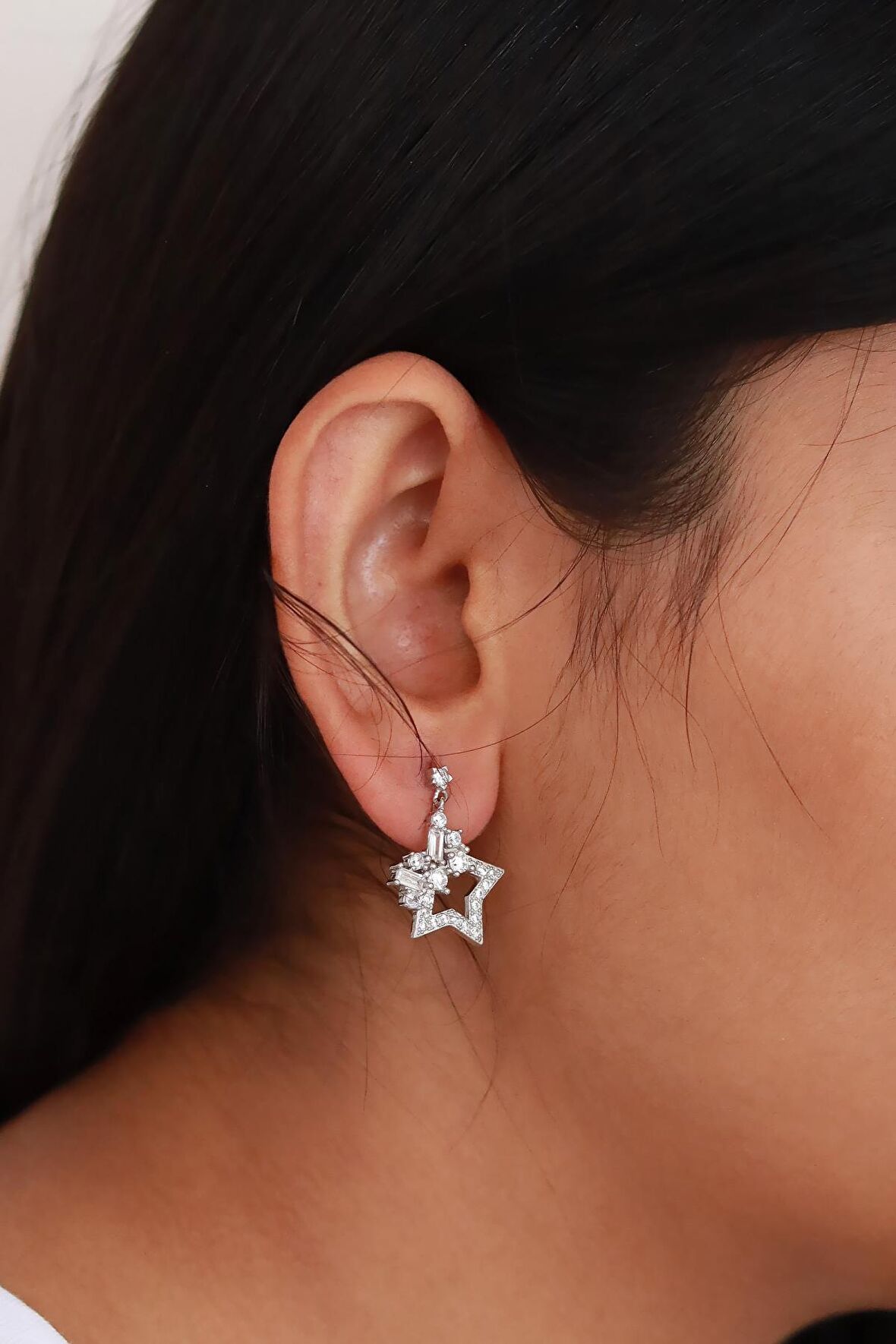 Yıldız Tasarım Zirkon Kadın Gümüş Küpe