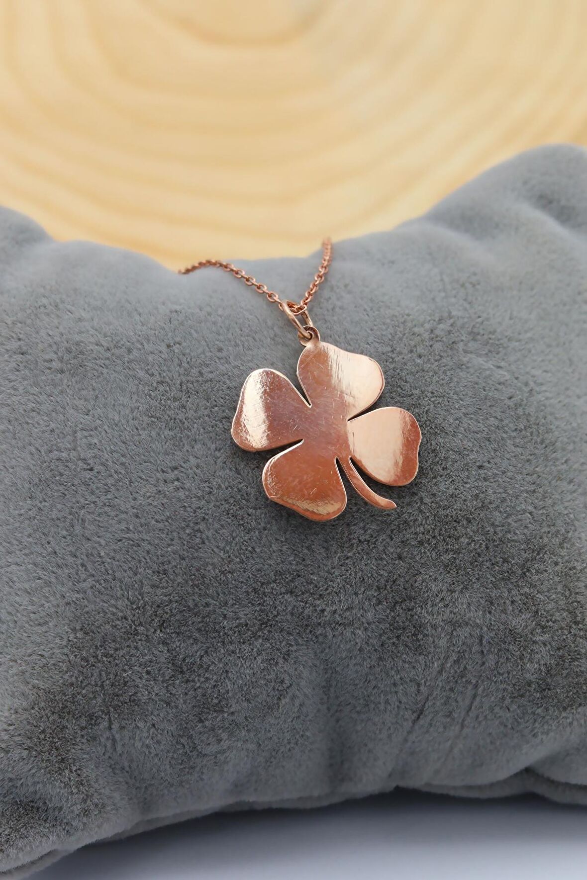 Yonca Model Zarif Gümüş Kolye Rose Kaplama 201020355