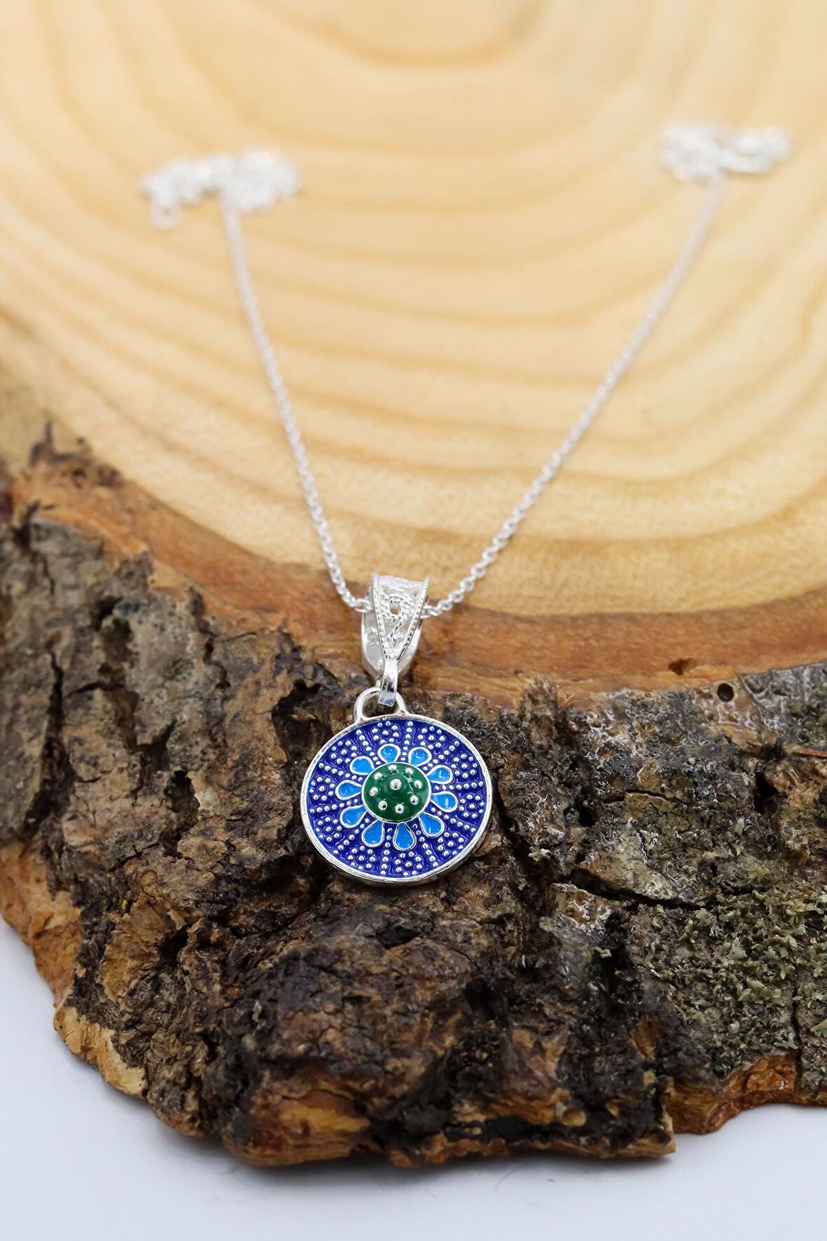 Oval Mardin Hasırı Gümüş Kolye 201020375