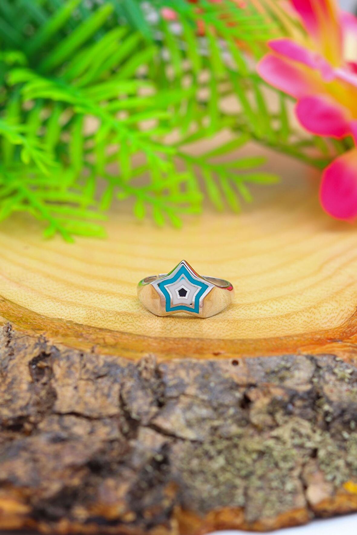 Mineli Yıldız Model Ayarlanabilir Kadın Gümüş Yüzük 201020522