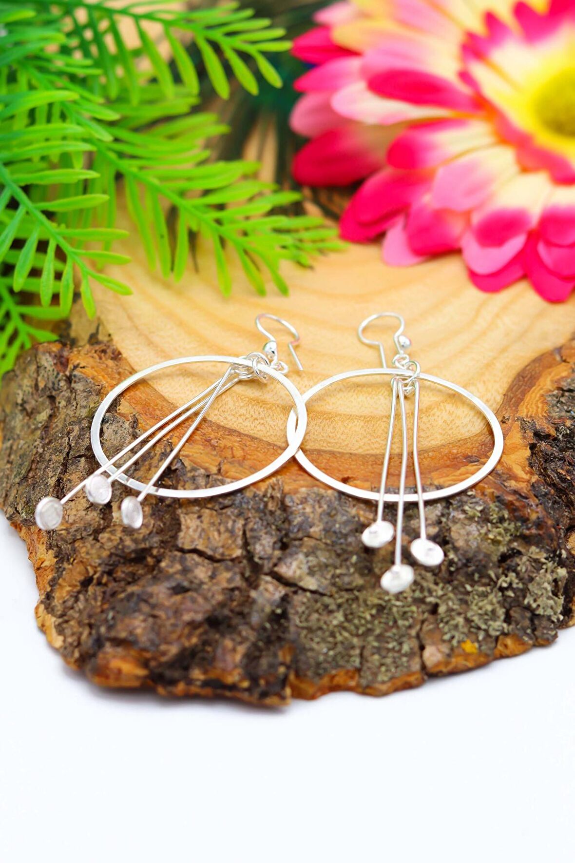 Sallantılı Halka Model Telkari Gümüş Kadın Küpe 201020609