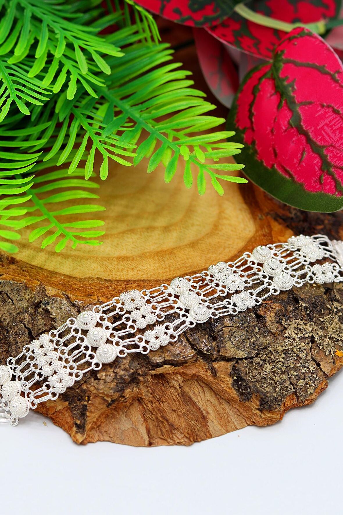 Kişniş Model 925 Ayar Gümüş Telkari Bileklik 201022080