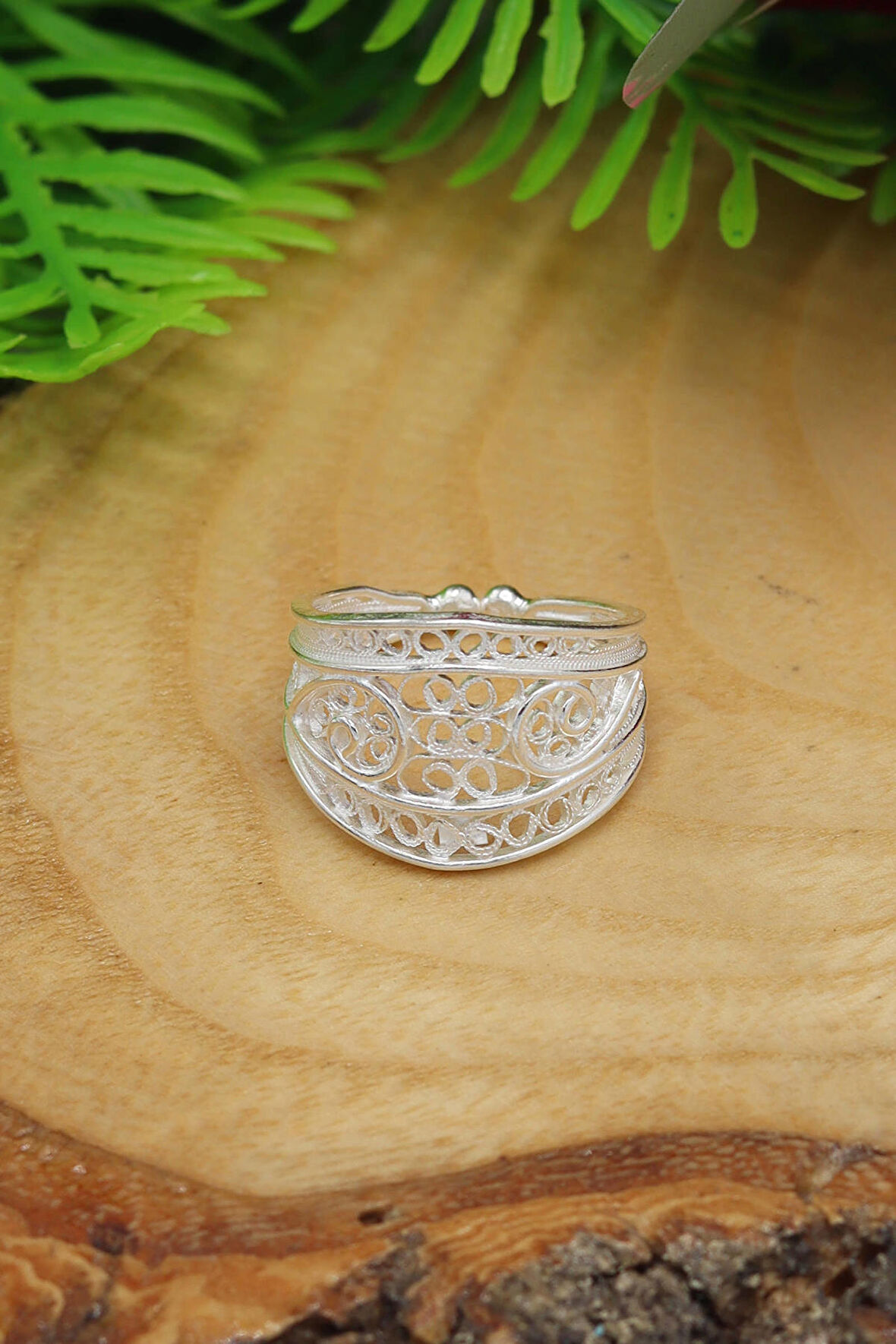 El işçiliği 925 Ayar Gümüş Telkari Yüzük 201022113