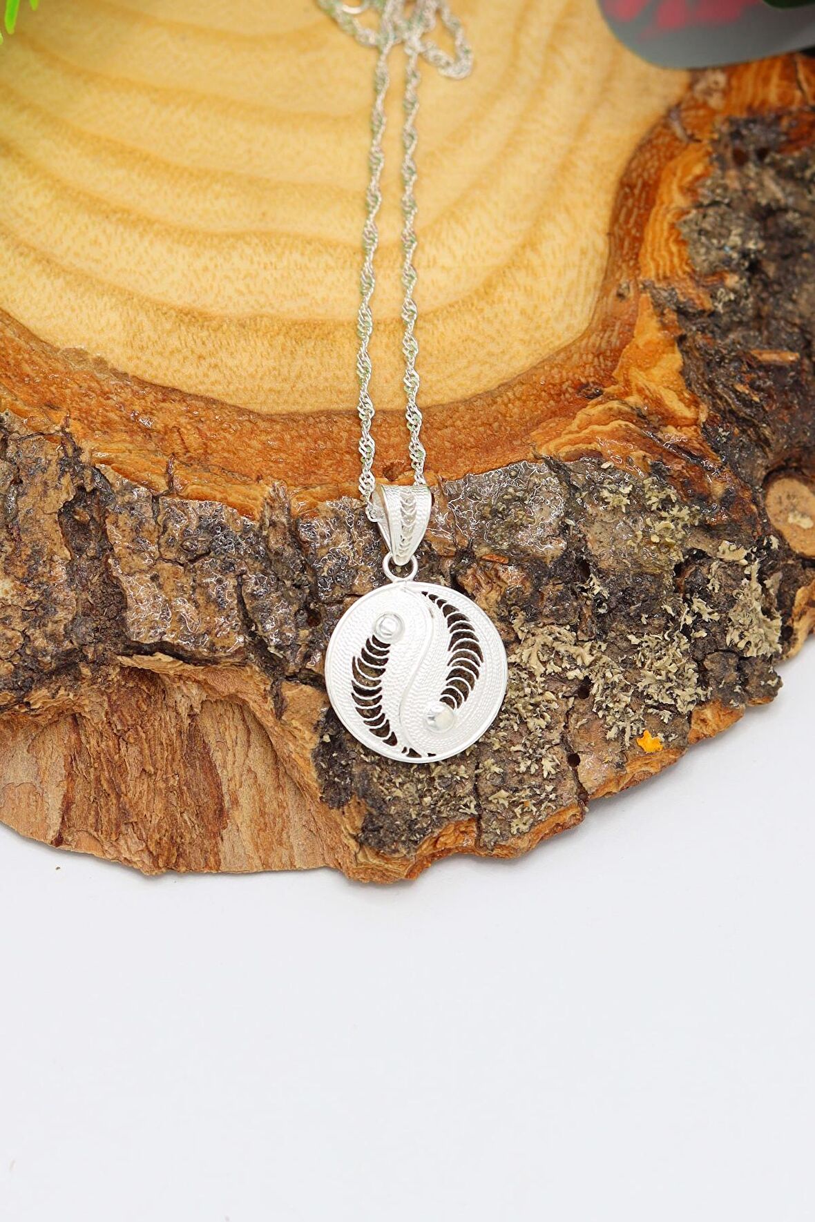 Ying Yang Model Telkari 925 Ayar Gümüş Kolye 201022138