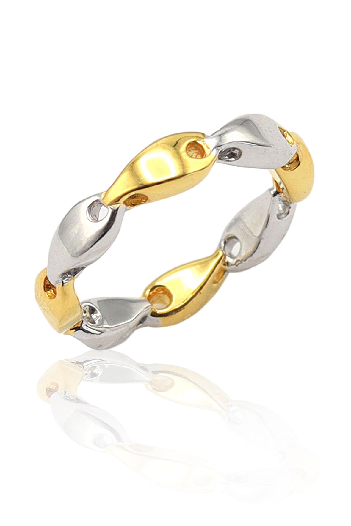 925 Ayar Gümüş Gold Kaplama Kadın Yüzük 201022856