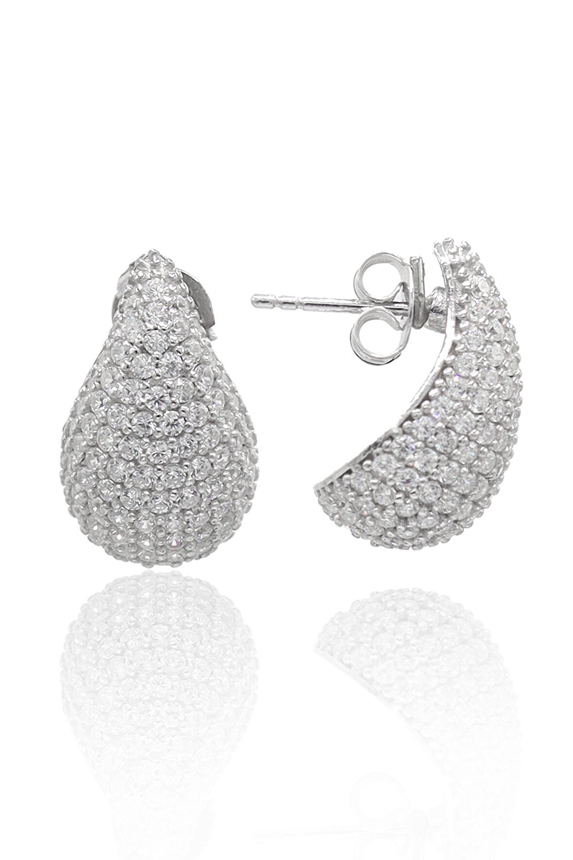 Damla Kesim Zirkon Taşlı 925 Ayar Gümüş Kadın Küpe 201022860
