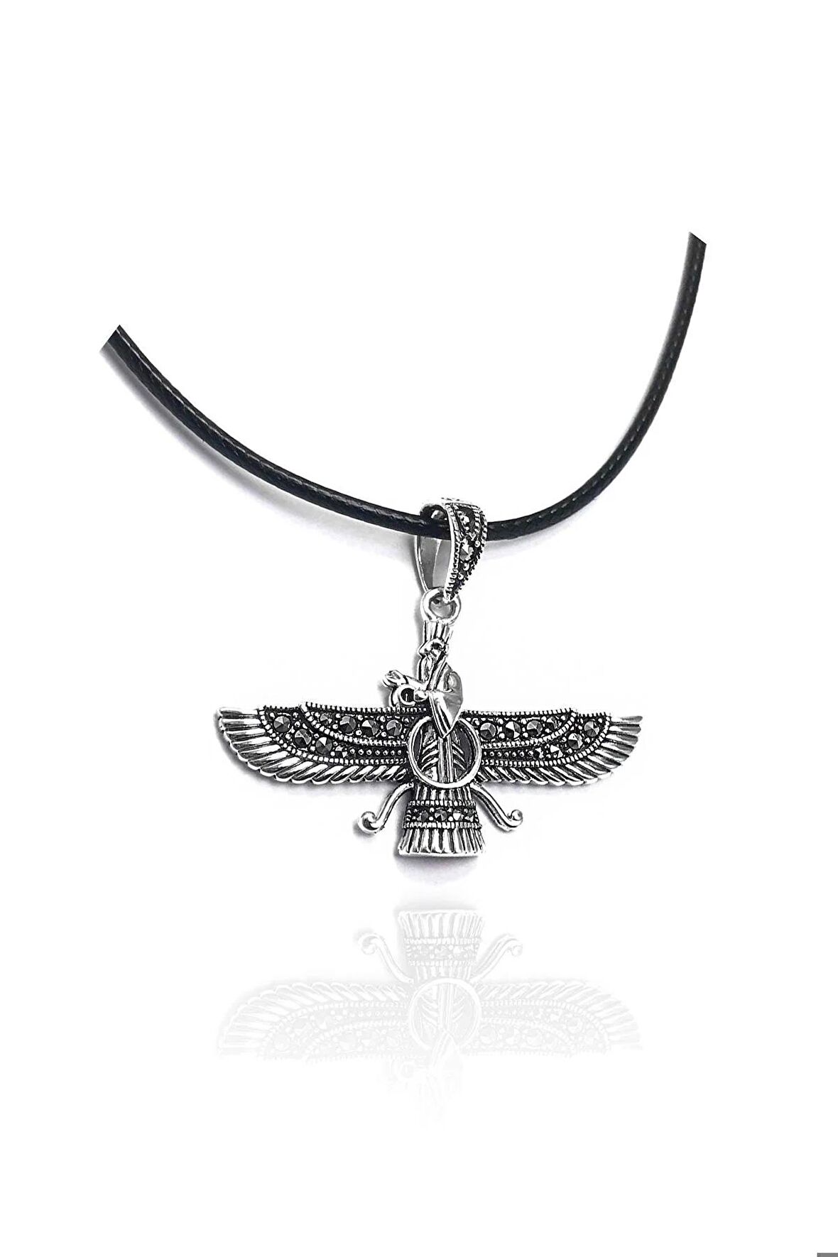 Markazit Taşlı Küçük Boy Unisex Ahura Mazda Gümüş Kolye SS 201022957