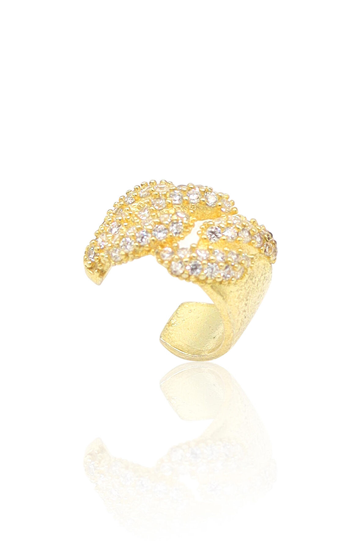 Zirkon Taşlı Yaldızlı Kıkırdak 925 Ayar Gümüş Kadın Küpe 201022980