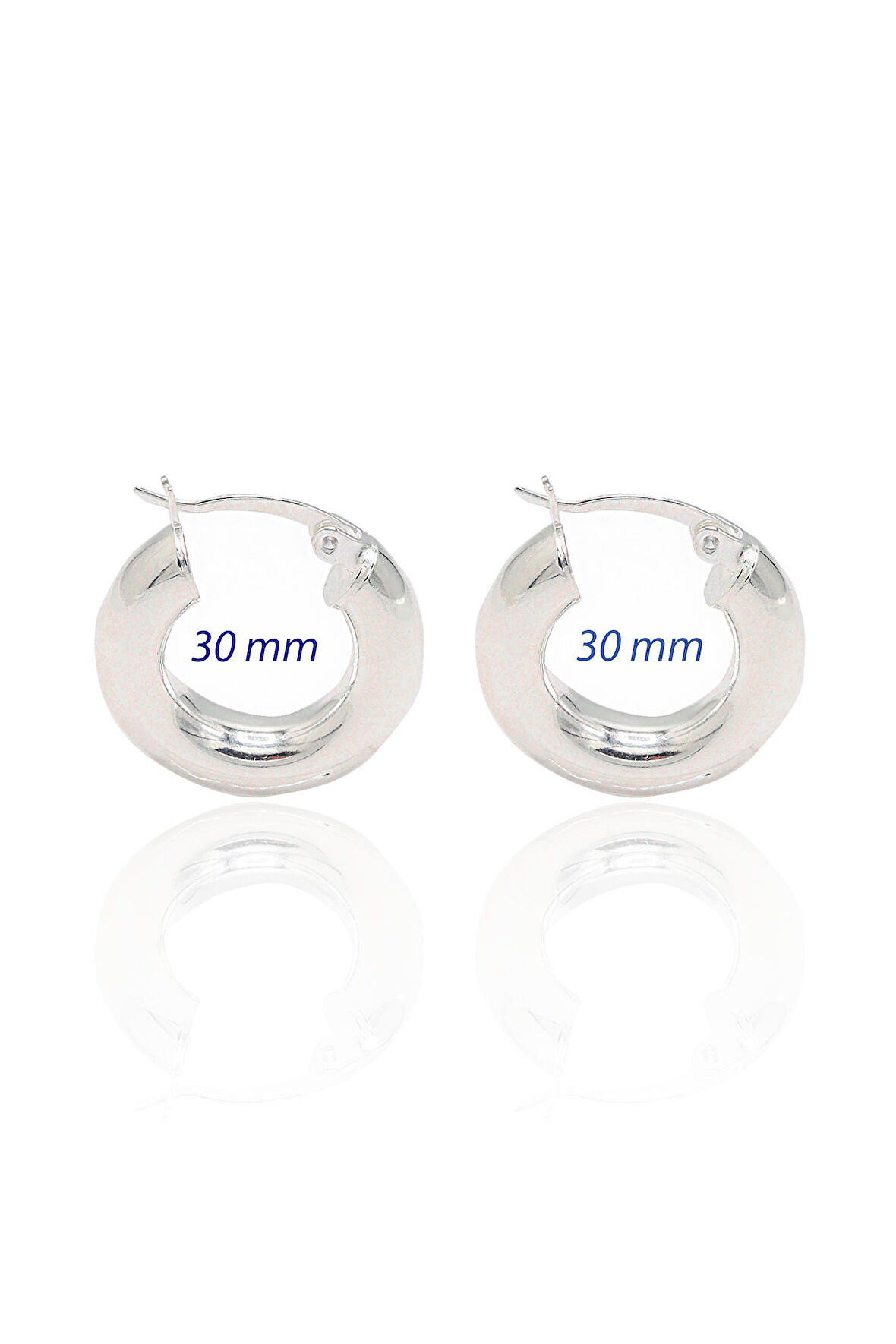 30 mm Halka Model 925 Ayar Gümüş Küpe 201023005