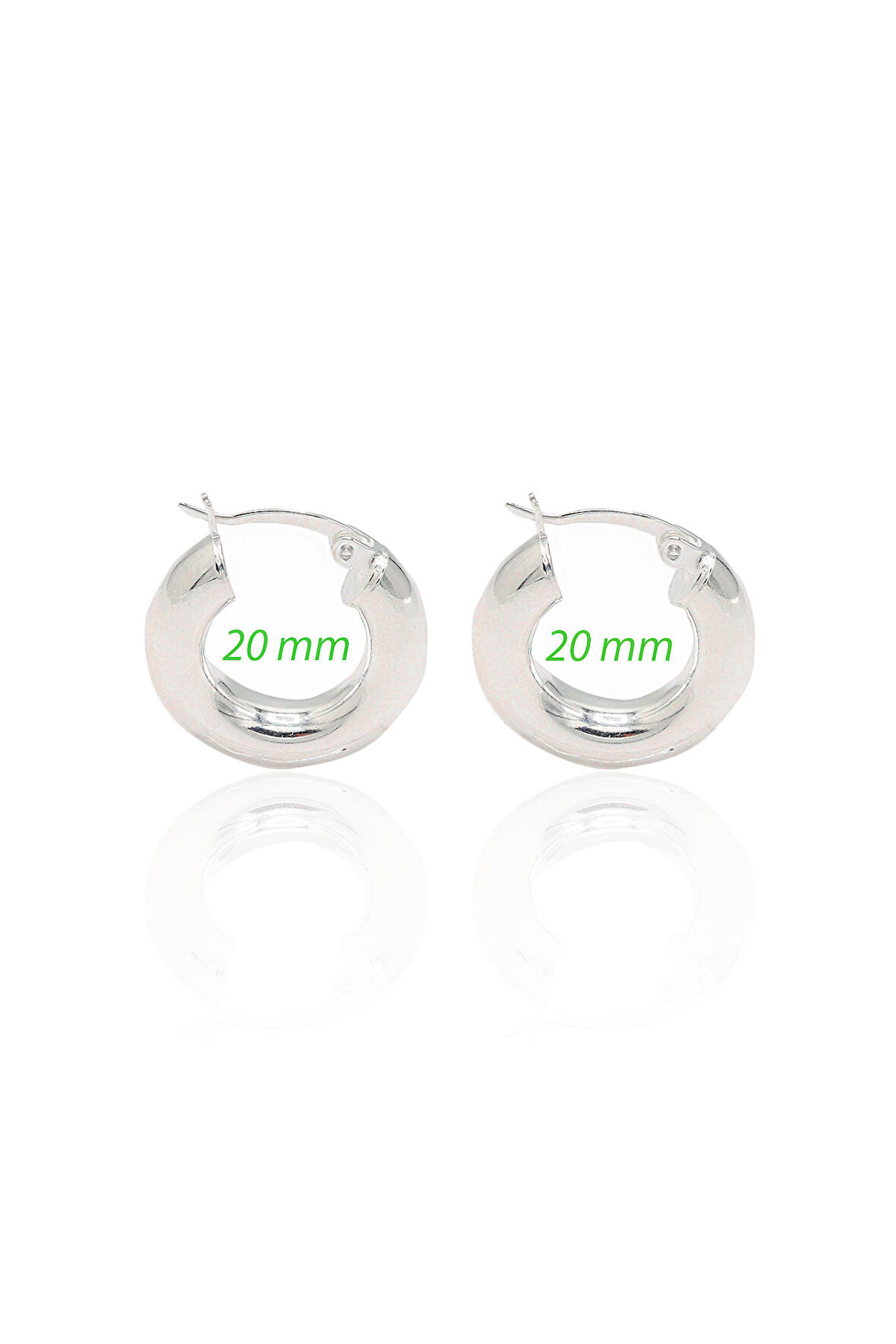 20 mm Halka Model 925 Ayar Gümüş Küpe 201023006