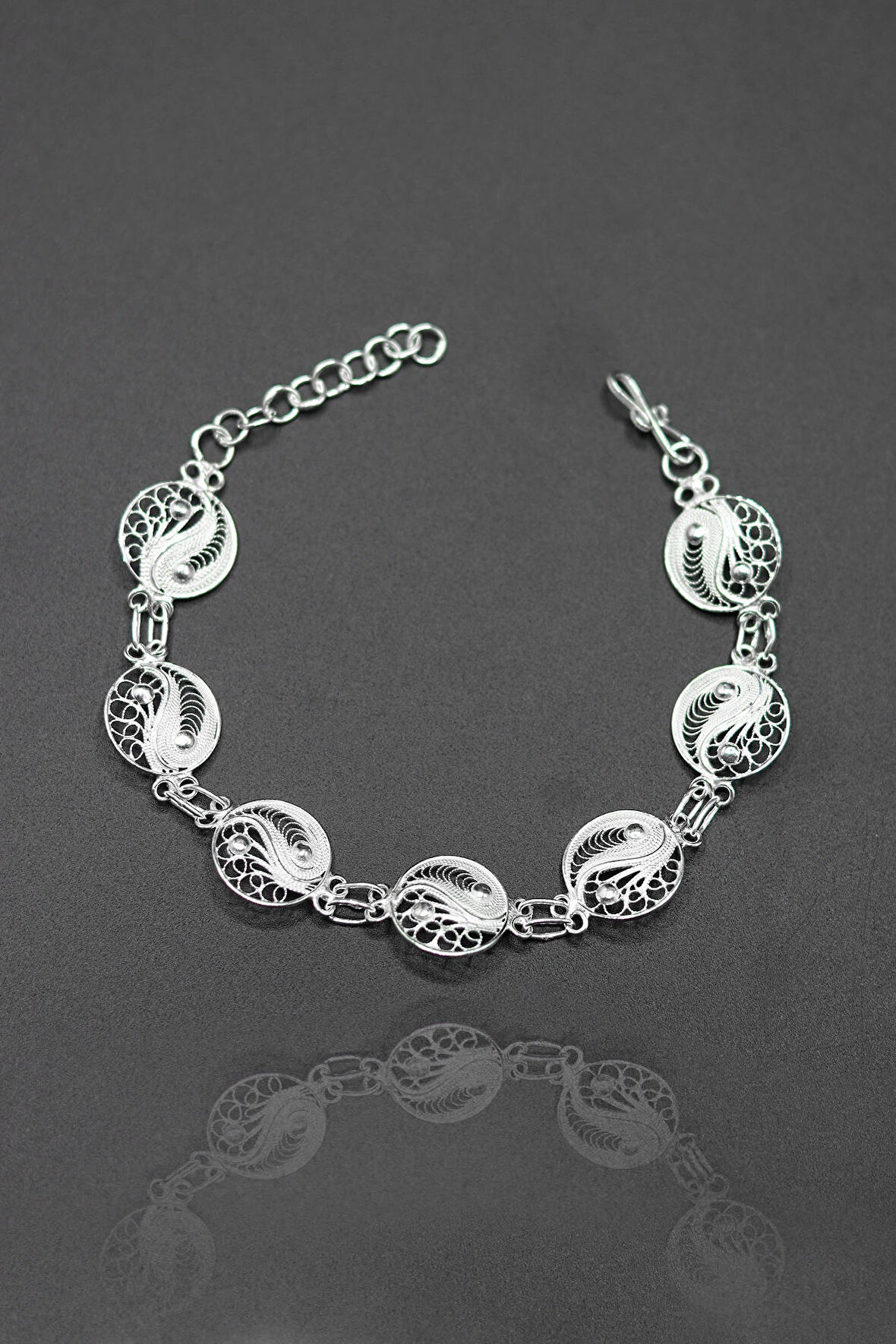 Ying-Yang Model Telkari 925 Ayar Gümüş Bileklik 201023053