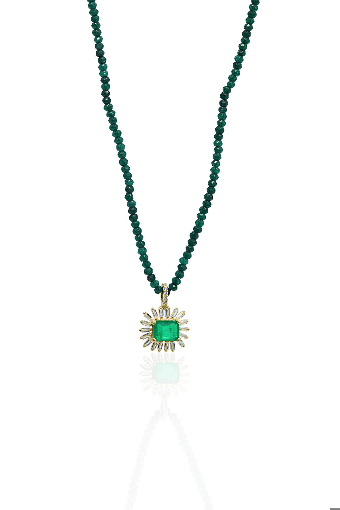 Paraiba Taşlı 925 Ayar Gümüş Aşk Kolyesi 201023065