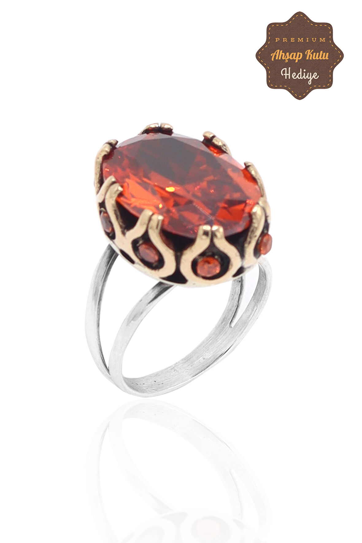 Paraiba Taşlı Eskitilmiş El işi Gümüş Yüzük 201023376