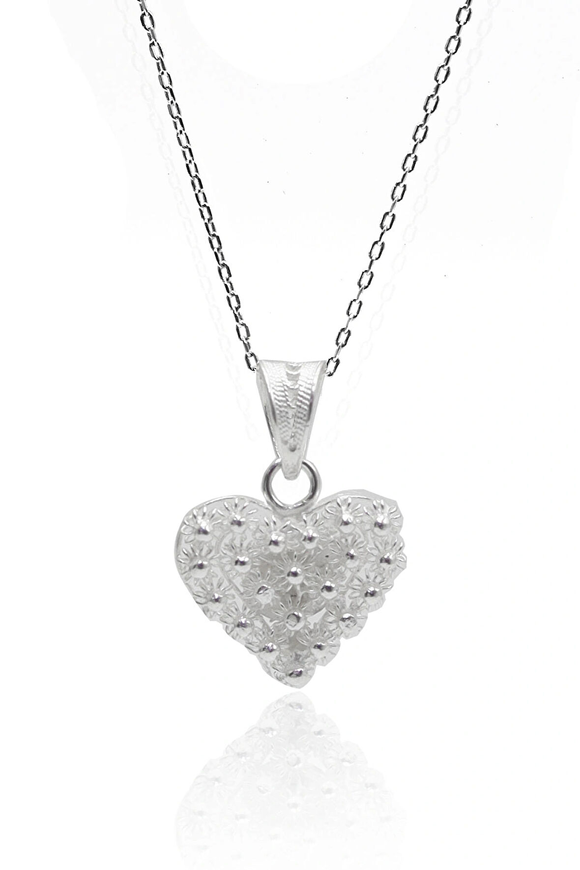 Bereket Kalp Tasarım 925 Ayar Gümüş Saf Telkari Kolye 201023531