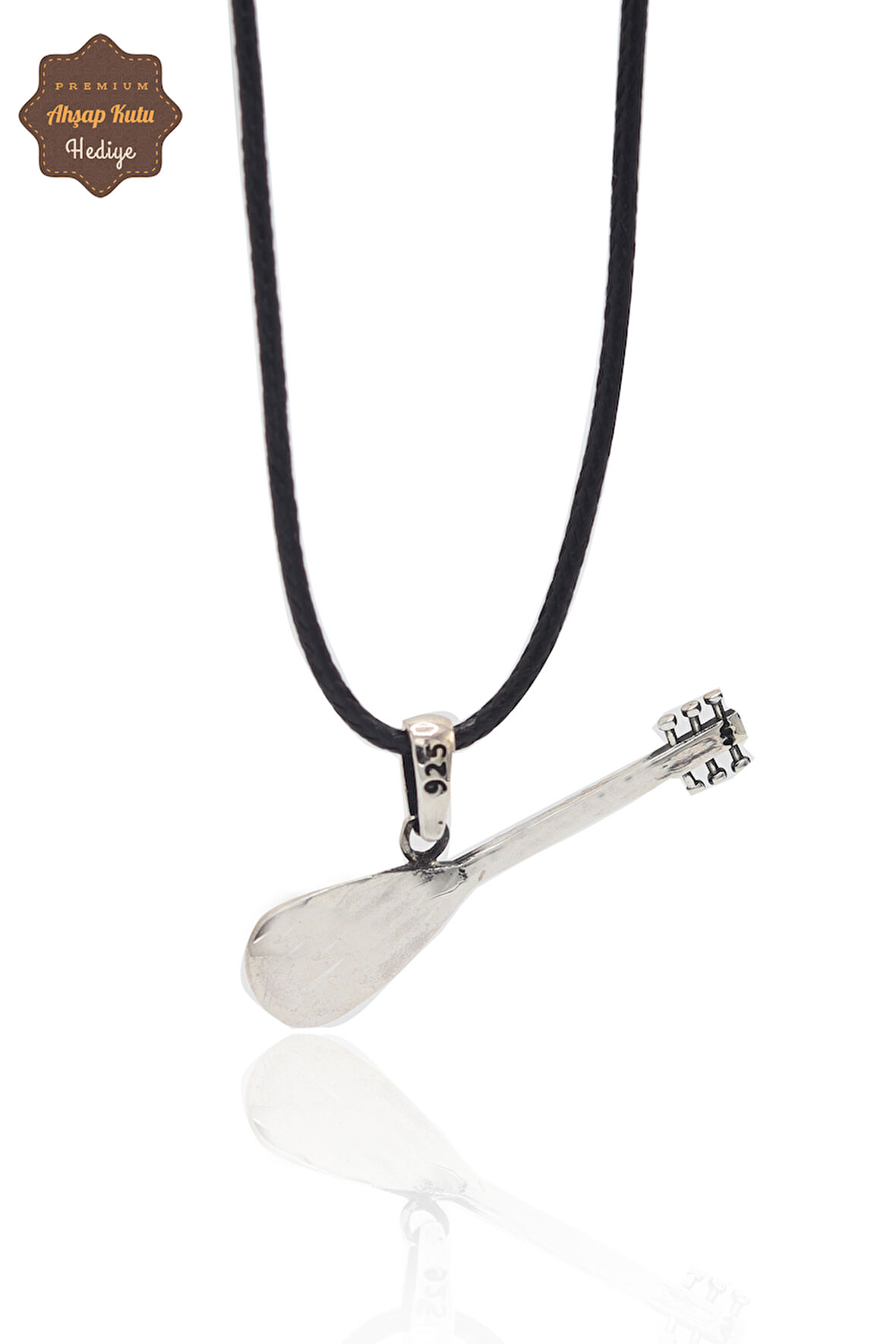 Bağlama Tasarım 925 Ayar Gümüş Erkek Kolye 201023579