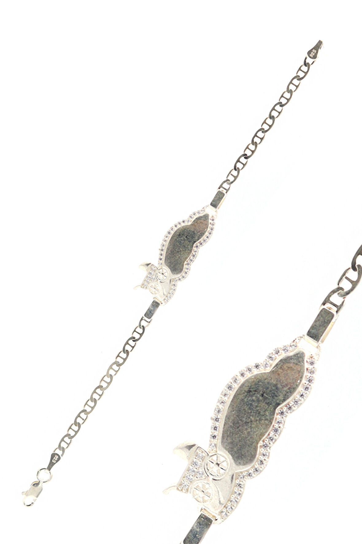 Bebek Arabası Model 925 Ayar Gümüş Çocuk Künyesi 201023605