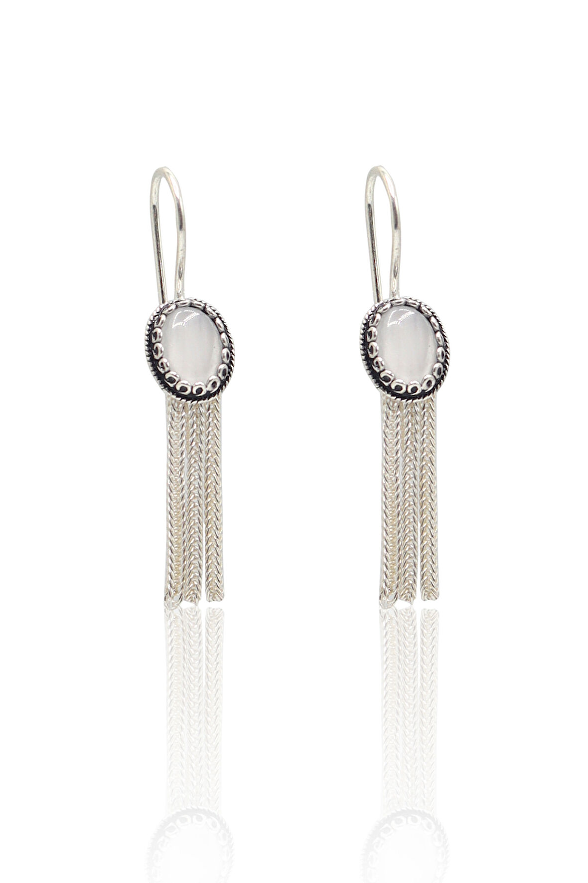 Sedef Taşlı 925 Ayar Gümüş Mardin Hasırı Kadın Küpe 201023691