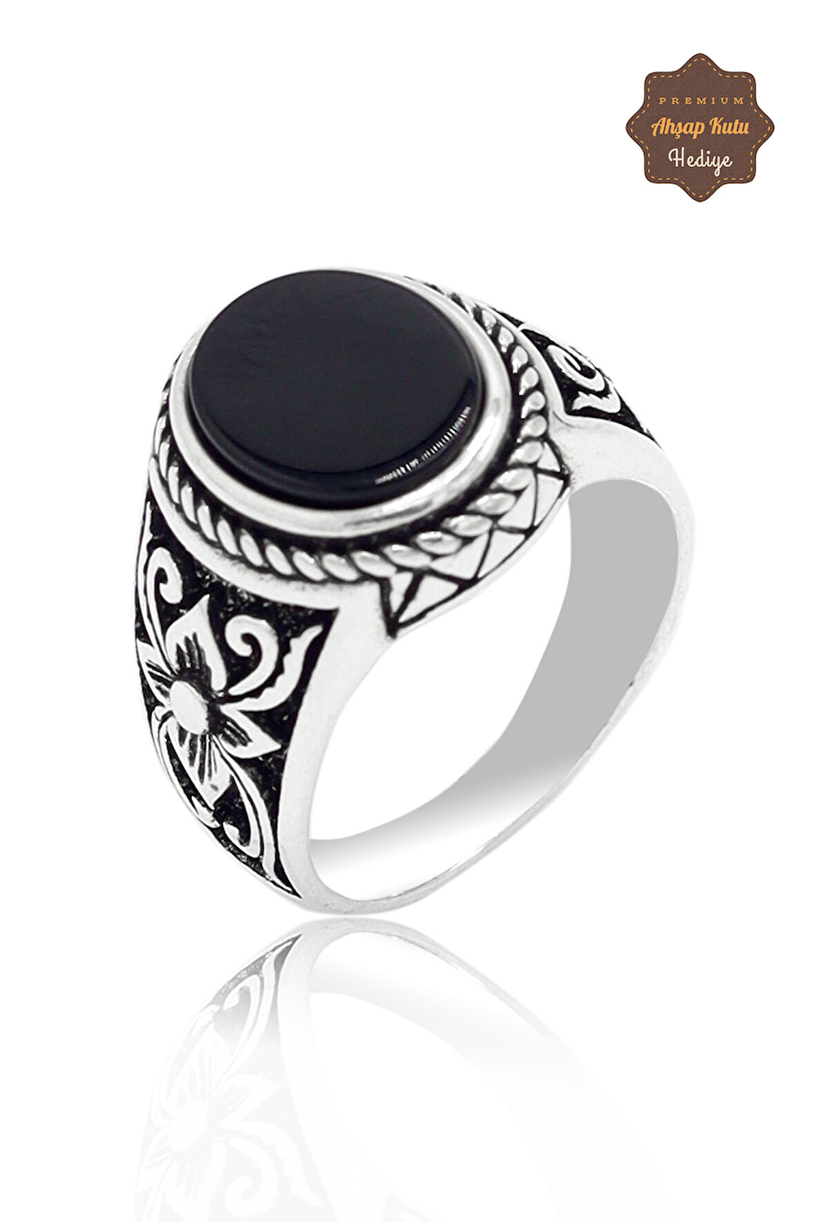 Oniks Taşlı 925 Ayar Gümüş Çocuk Yüzük 201023729