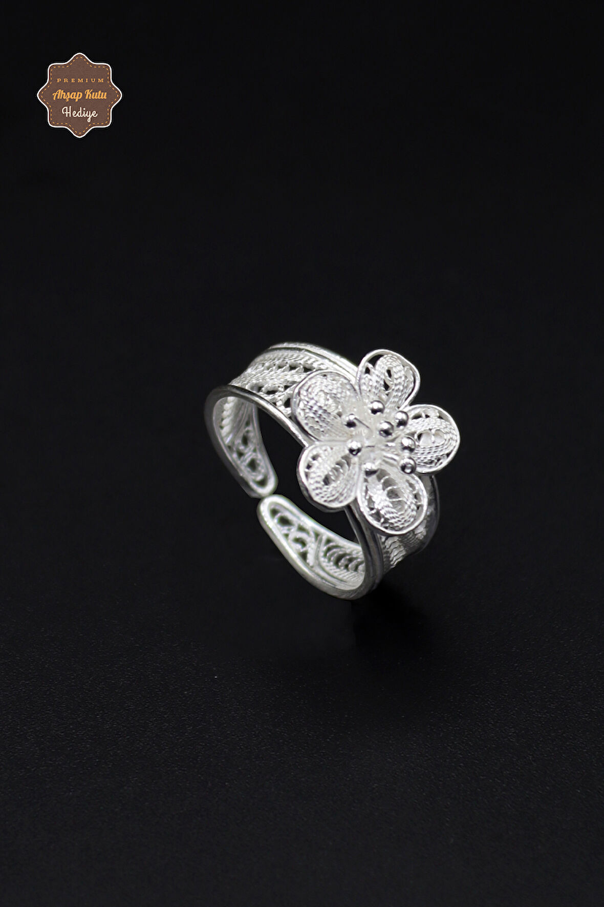 Papatya Model El işçiliği 925 Ayar Gümüş Telkari Kadın Yüzük 201023973