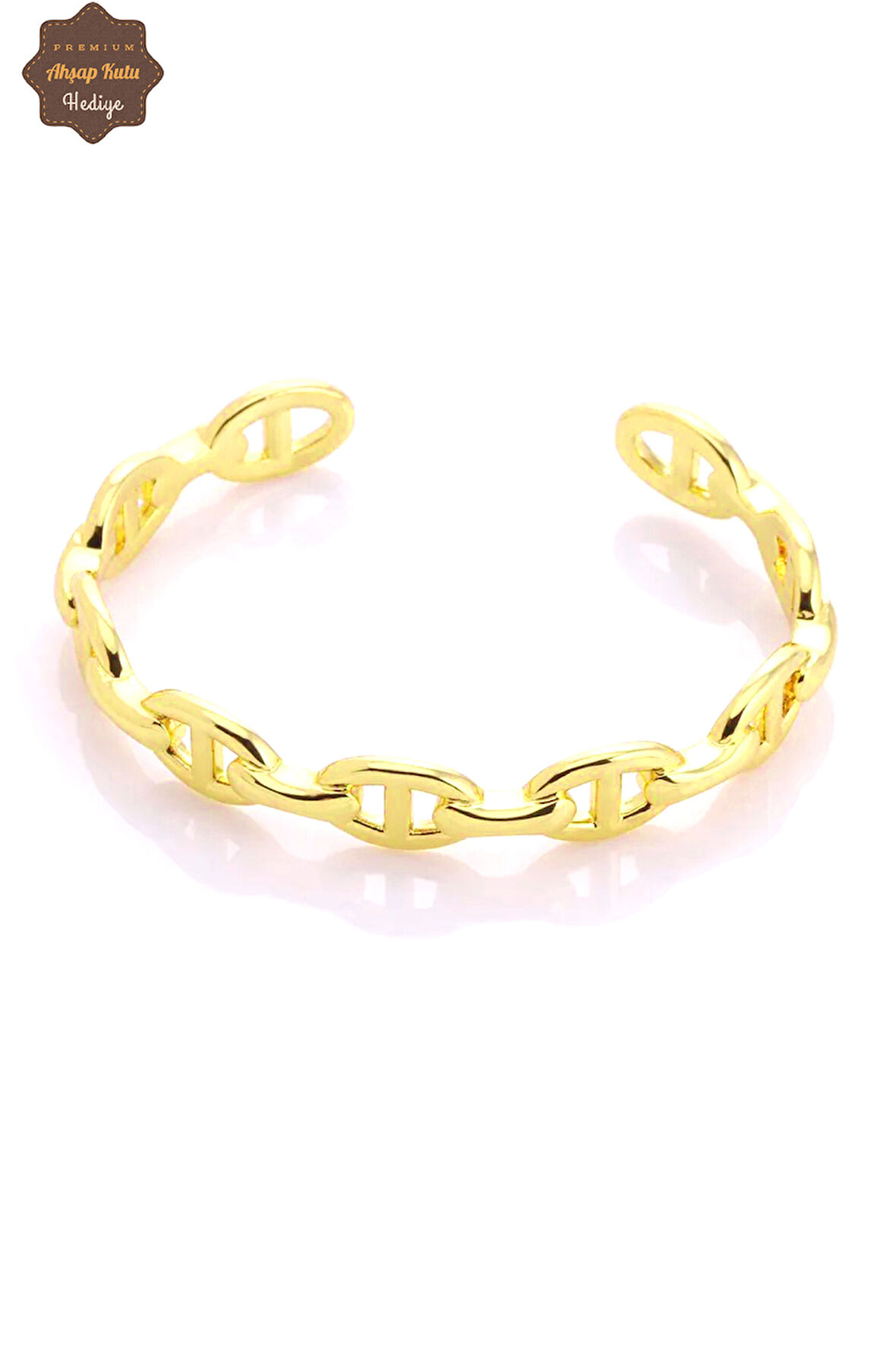 Zincir Tasarım  Gold Kaplama 925 Ayar Gümüş  Kadın Bilezik 201023992