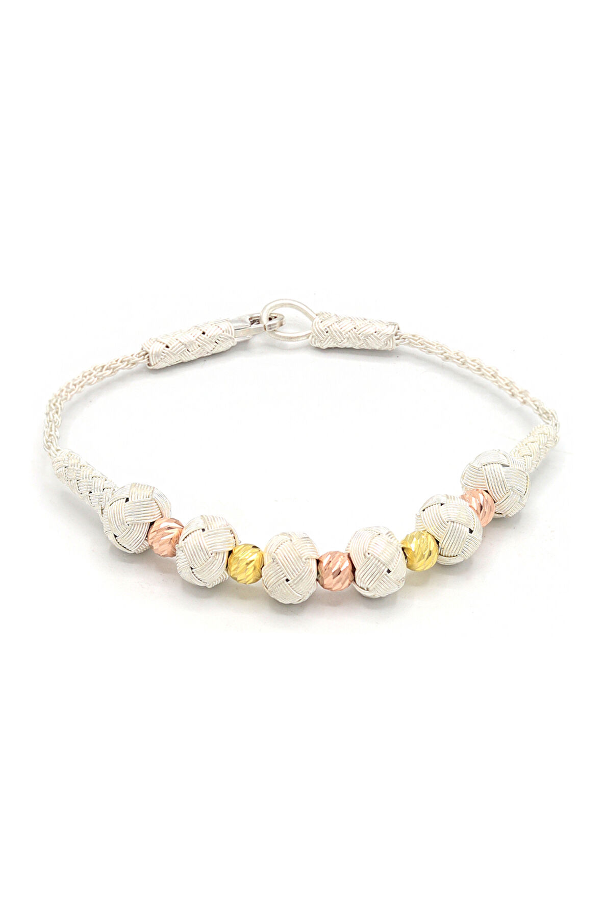 Karışık Renkli Dorika Taşlı 1000 Ayar Kazaziye Gümüş Kadın Bileklik 201024101