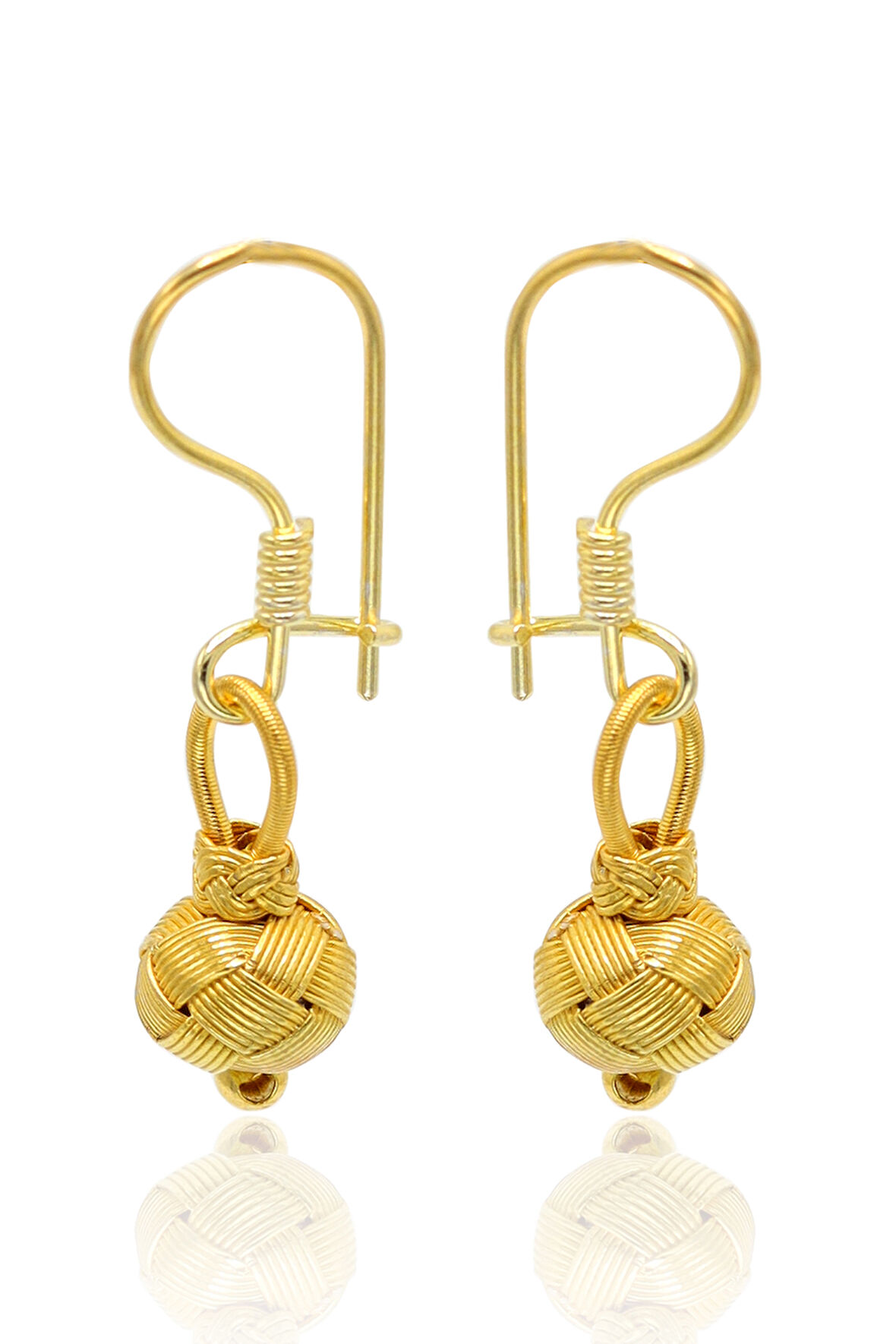 Sallantılı Top Model Altın Kaplama 1000 Ayar Kazaziye Gümüş Kadın Küpe 201024191