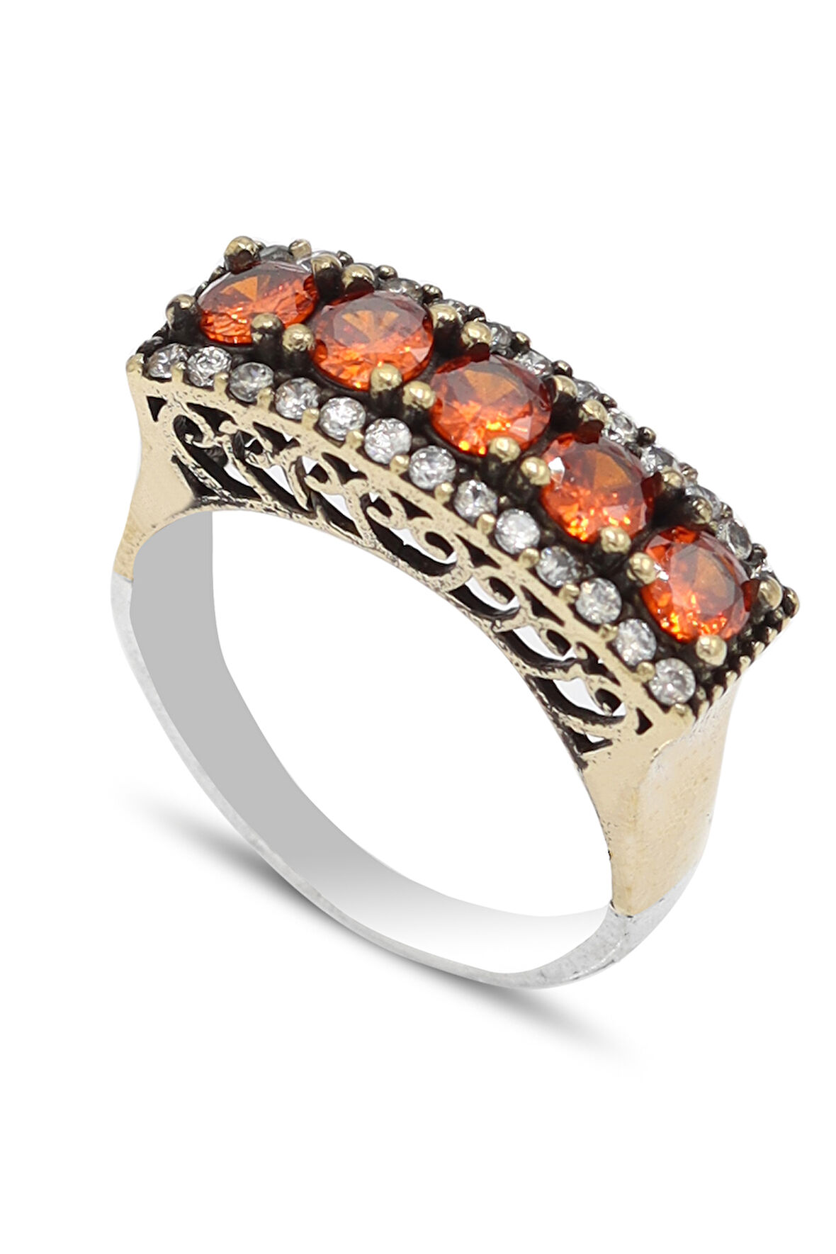 Lal Taşlı Beştaş Model Otantik Kadın Gümüş Yüzük 201024340