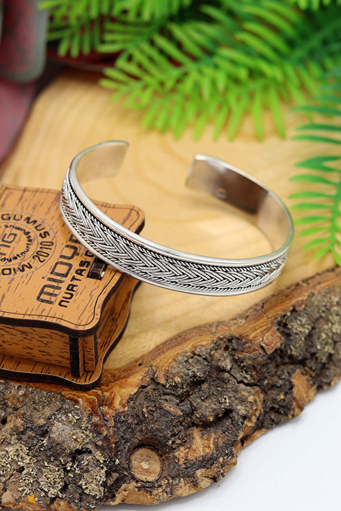 Örgü Model 925 Ayar Saf Gümüş Unisex Hasır Bilezik 201024394