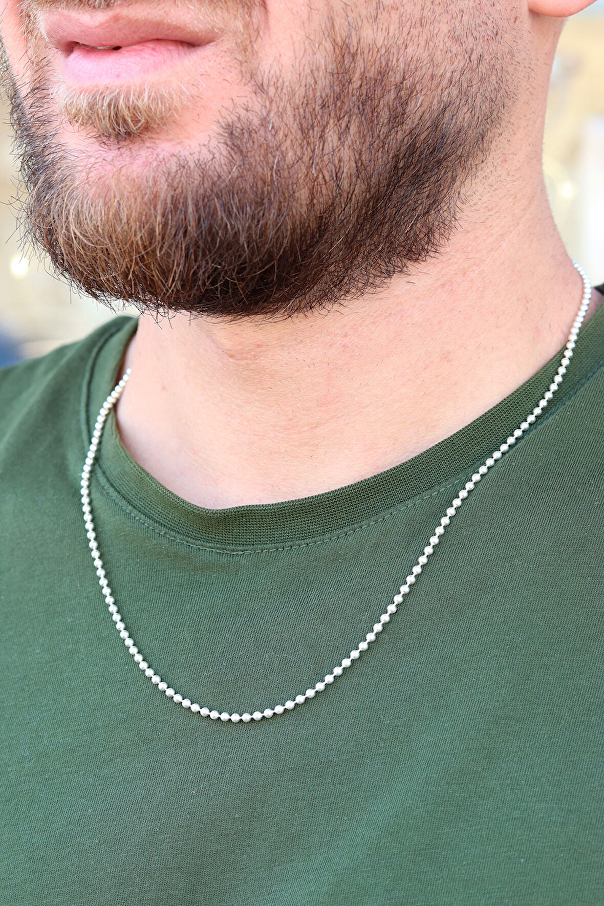 Toplu Model 925 Ayar Gümüş Erkek Zincir Kolye 201024451