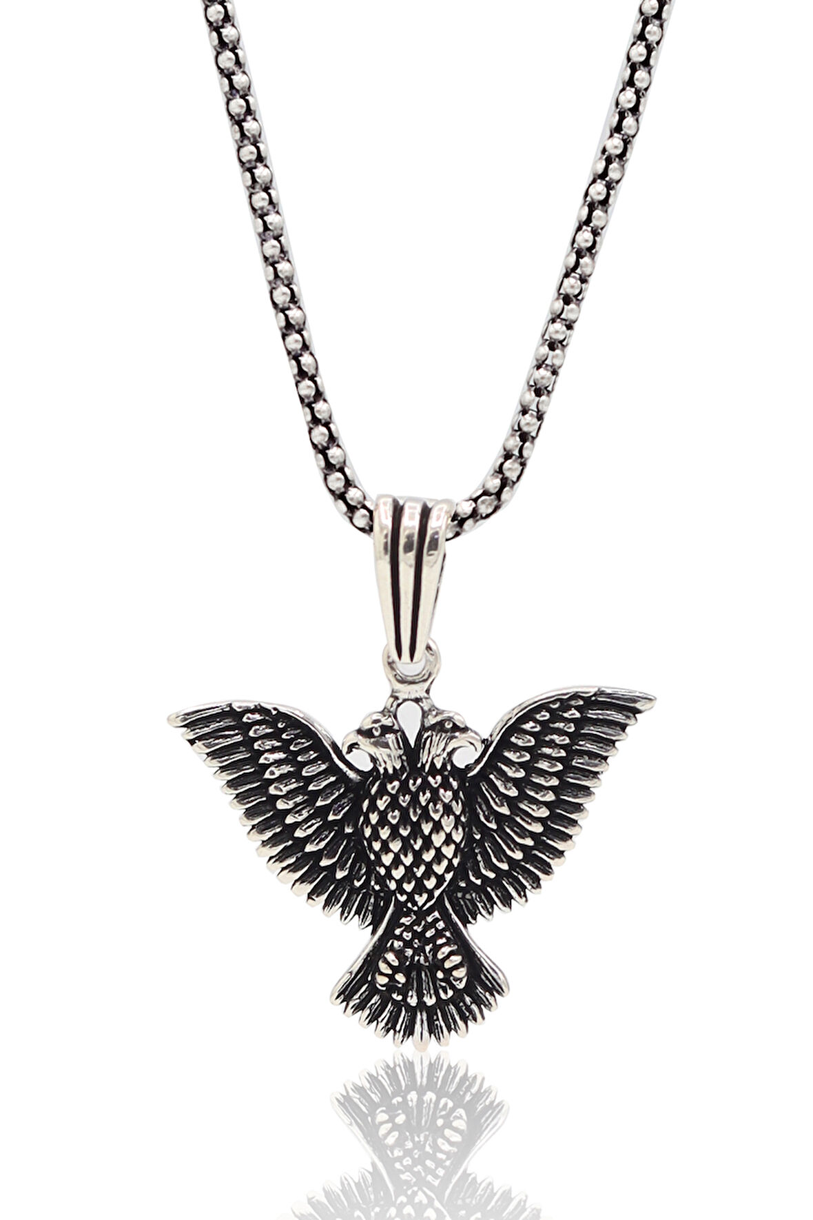 Çift Başlı Kartal Model 925 Ayar Gümüş Erkek Zincir Kolye 201024454