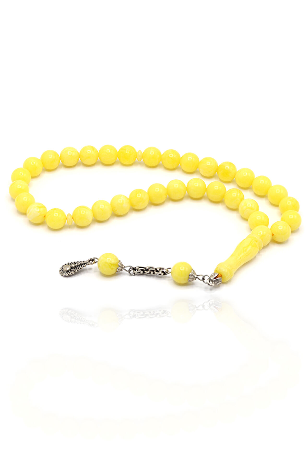 Sarı Renk Küre Kesim Damla Benzetmesi Beyrut Toz Kehribar Tesbih 201024492