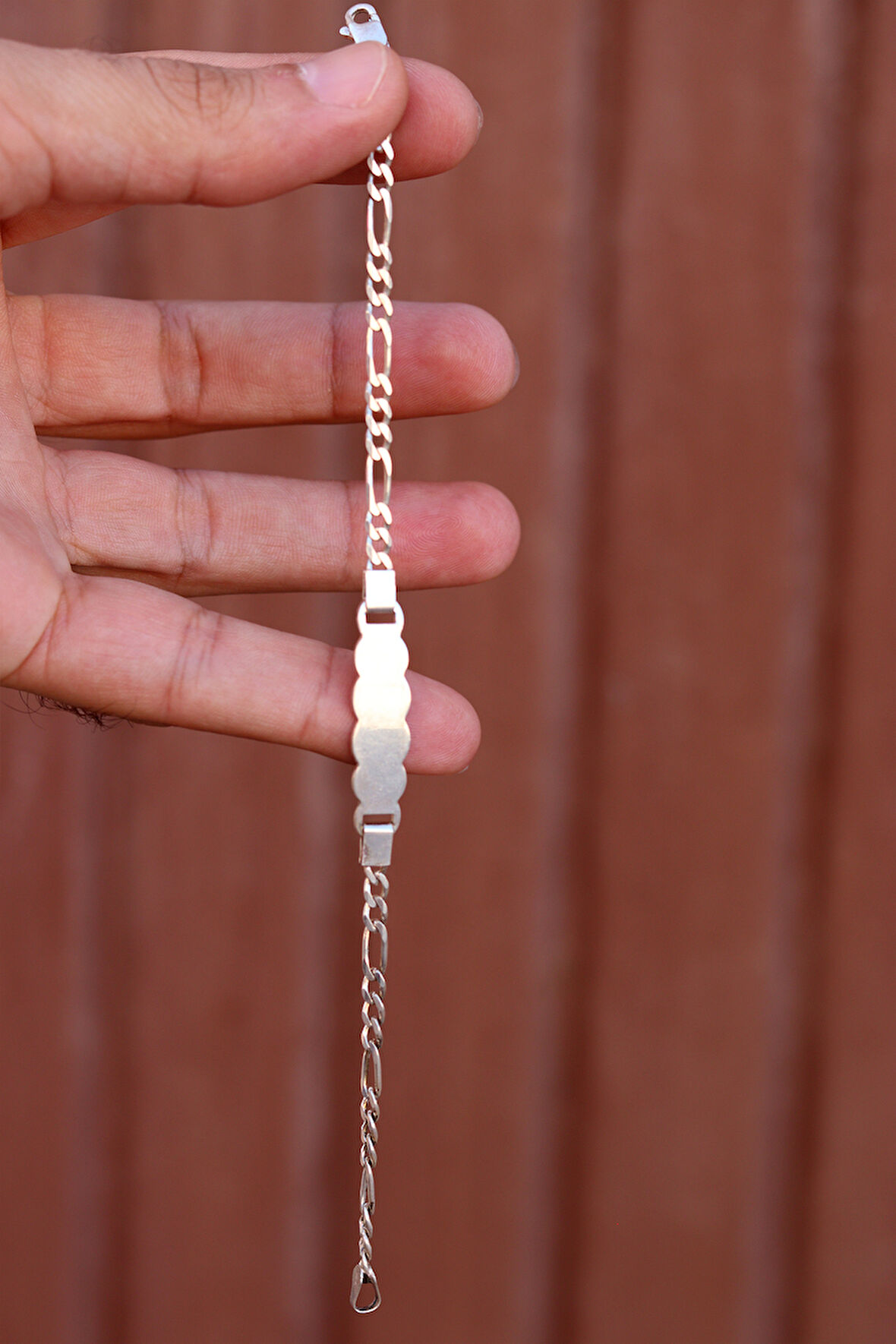 Tırtıklı Plaka Model 925 Ayar Gümüş Çocuk Künyesi 201024550