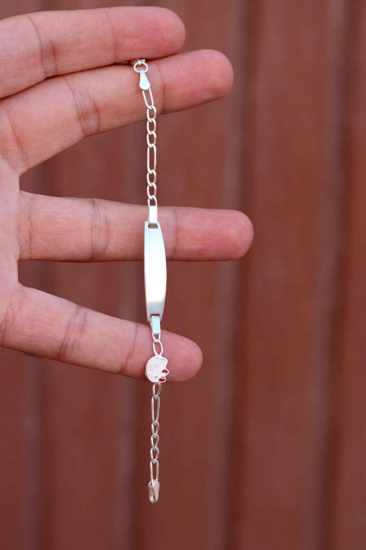 Kedi Model 925 Ayar Gümüş Çocuk Künyesi 201024552