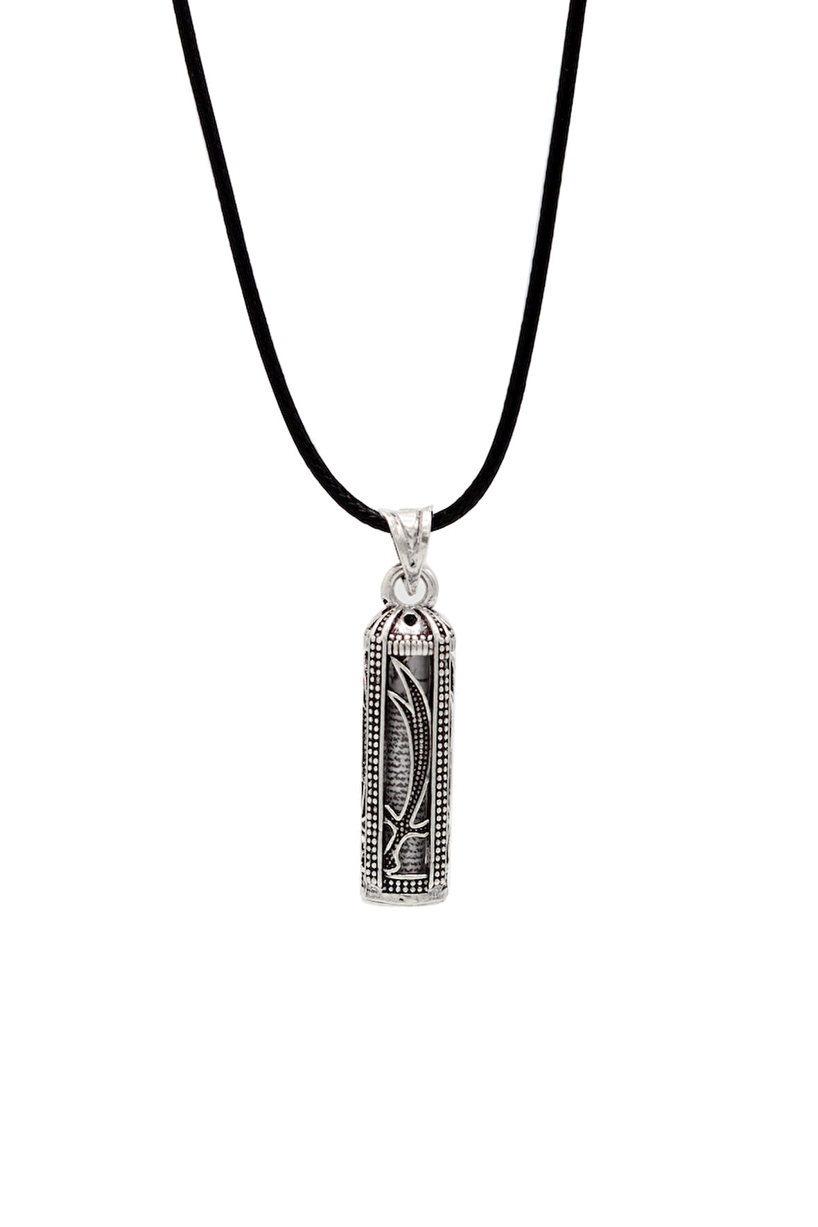 925 Ayar Gümüş Ayetli Zülfikar İşlemeli Silindir Kolye 201024586