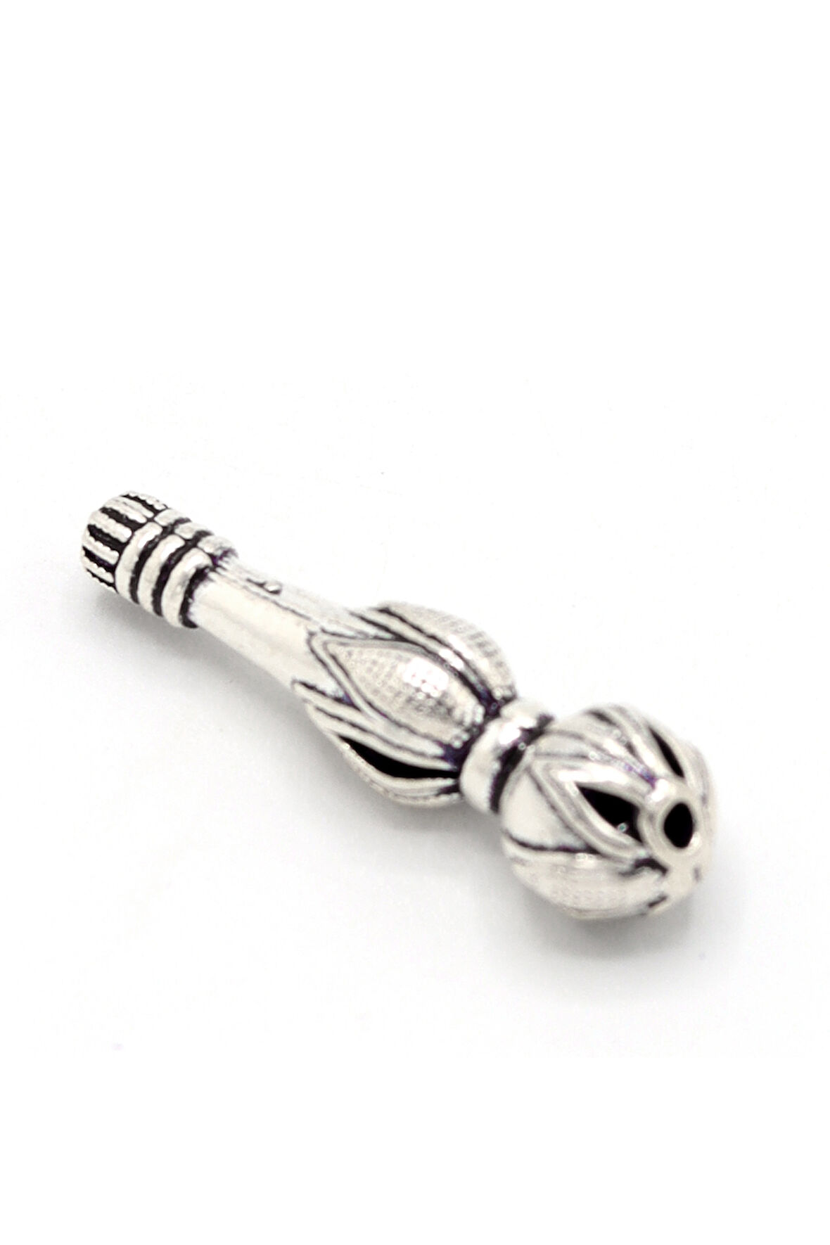 Lale Tasarım İşlemeli 925 Ayar Gümüş Tesbih İmamesi 201024592