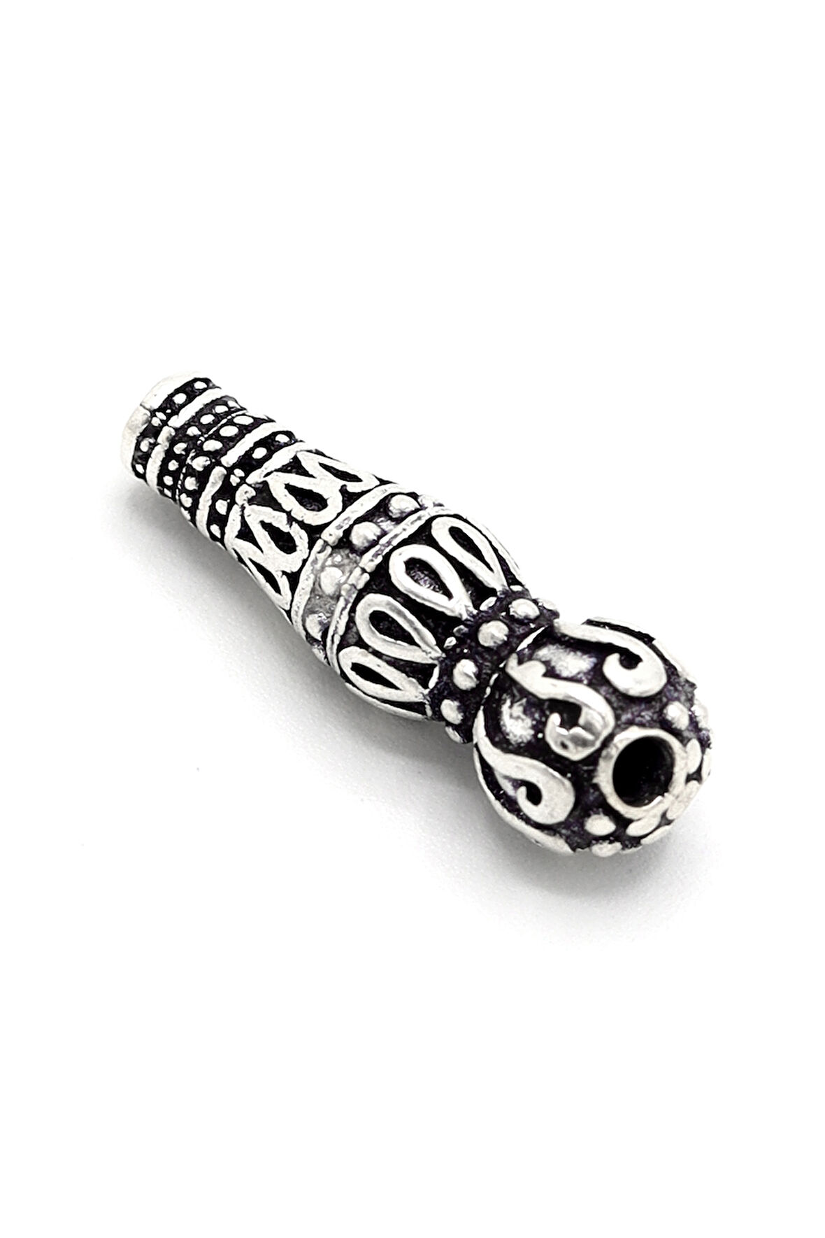 Damla Tasarım İşlemeli 925 Ayar Gümüş Tesbih İmamesi 201024596