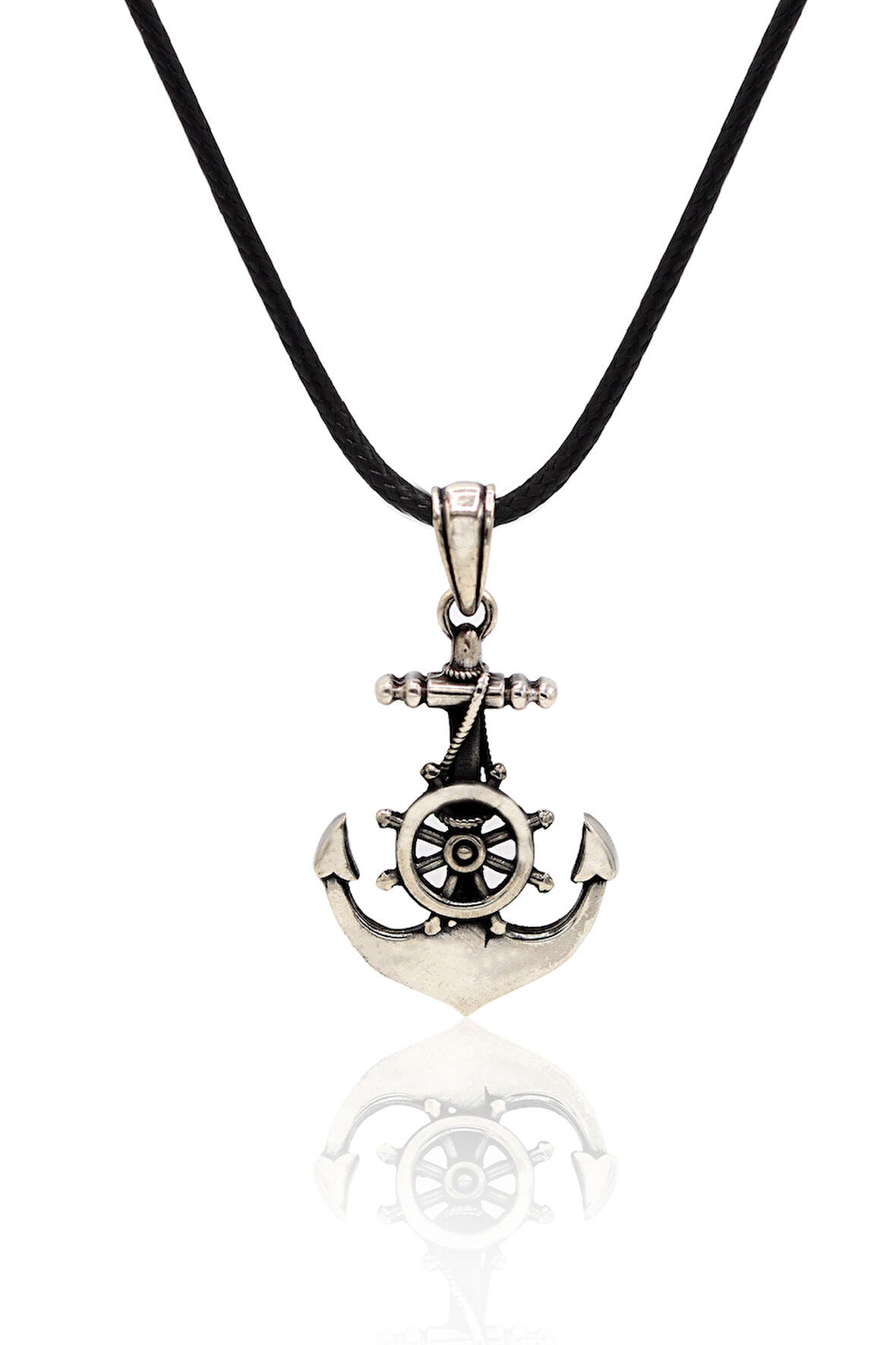 Gemici Dümeni ve Denizci Çapası Model 925 Ayar Gümüş Erkek Kolye 201024605