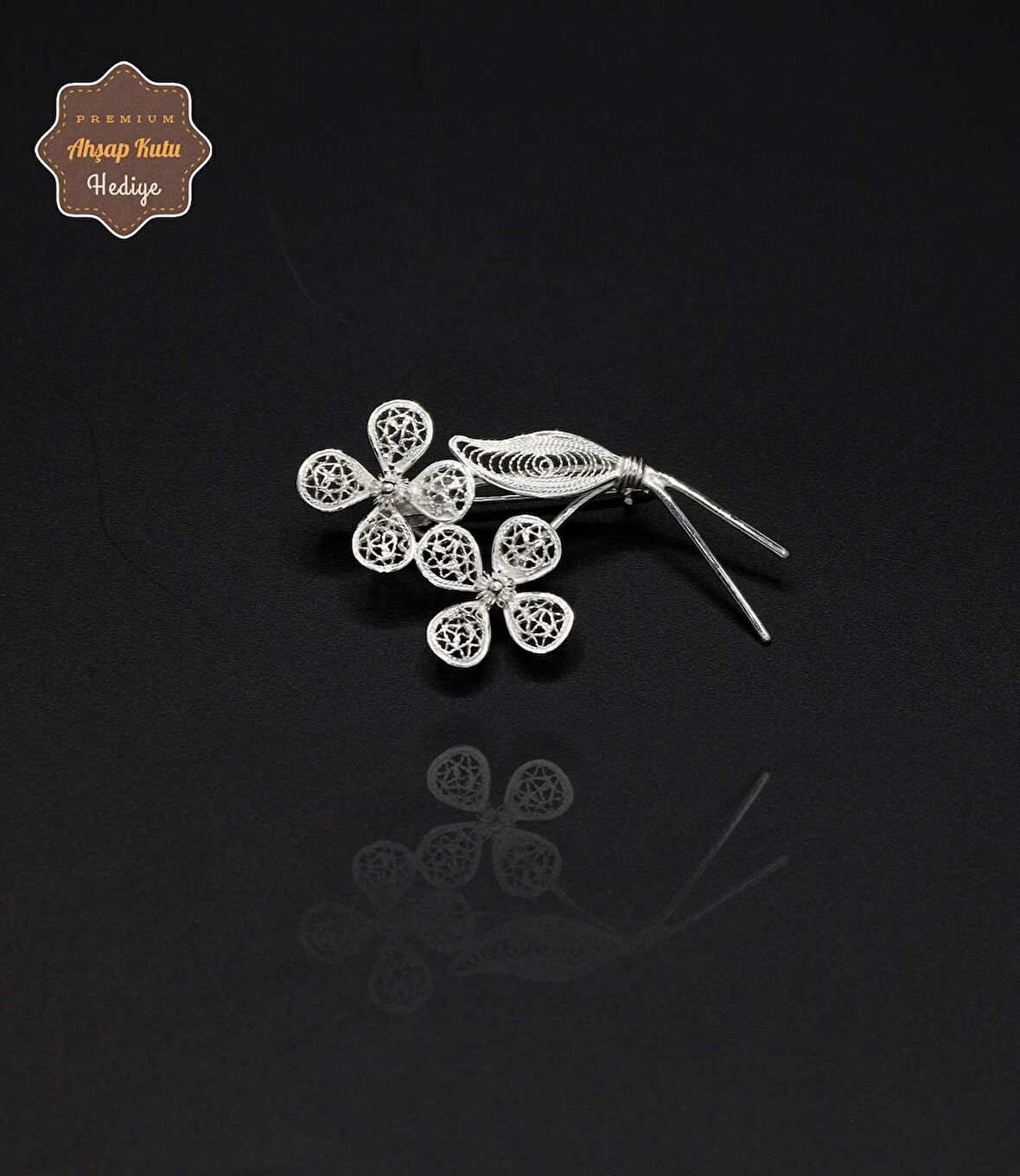 Papatya Demeti Model 925 Ayar Gümüş Saf Süper Telkari Kadın Broş 201024630