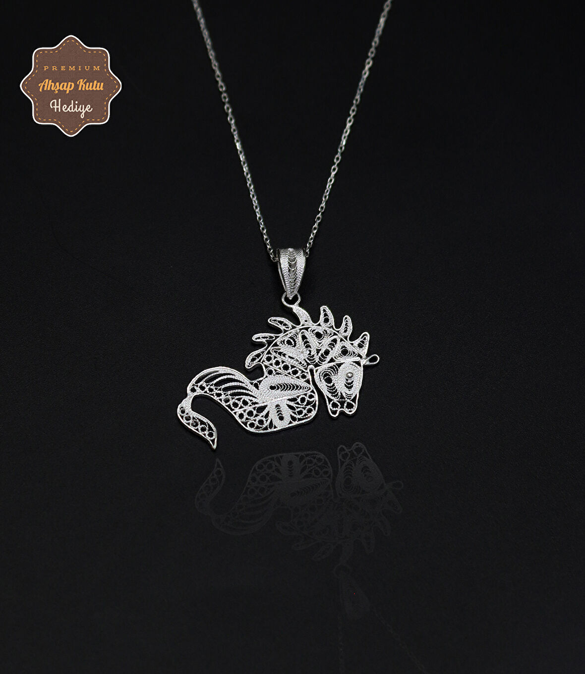 At Model 925 Ayar Saf Gümüş Telkari Kadın Kolye 201024644