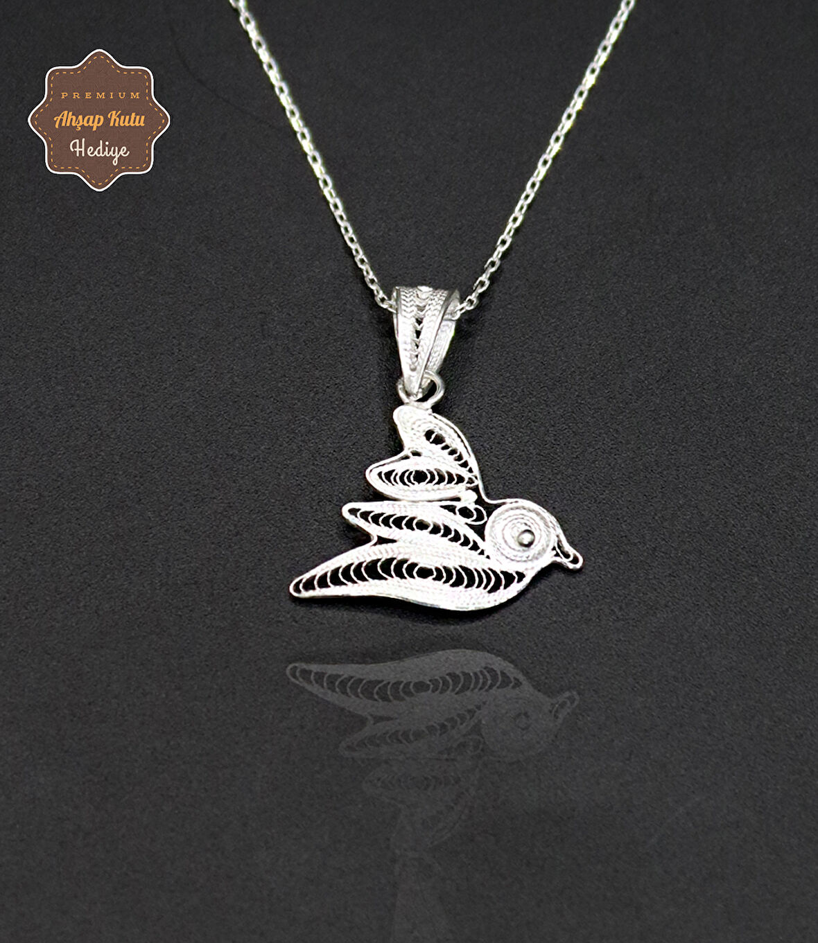 Güvercin Model 925 Ayar Saf Gümüş Telkari Kadın Kolye 201024656