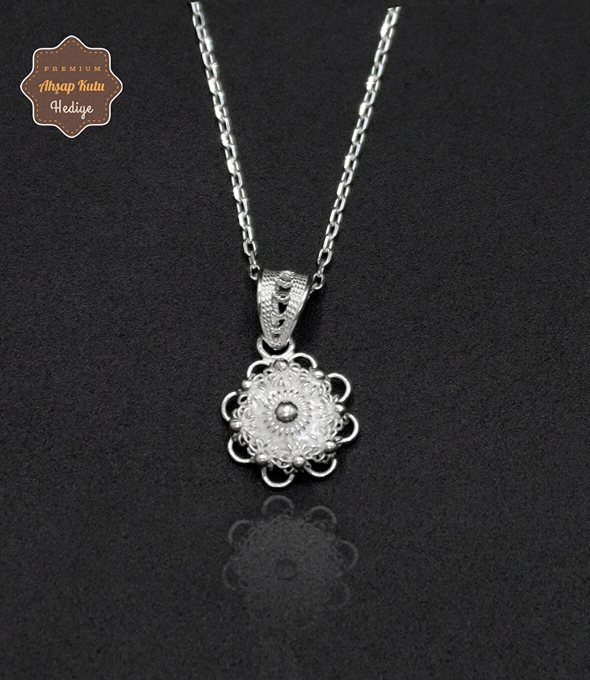 Minik Çiçekli Bereket Model 925 Ayar Saf Gümüş Telkari Kadın Kolye 201024660