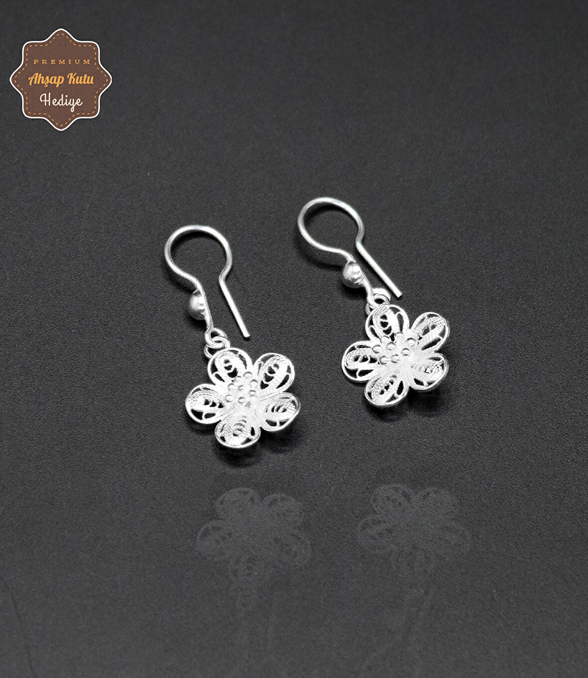 Sallantılı Papatya Model 925 Ayar Gümüş Telkari Kadın Küpe 201024670