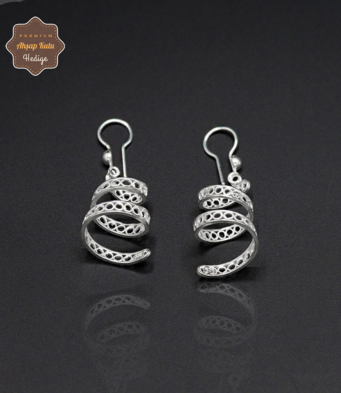 Sallantılı Sarmal Model 925 Ayar Gümüş Telkari Kadın Küpe 201024671