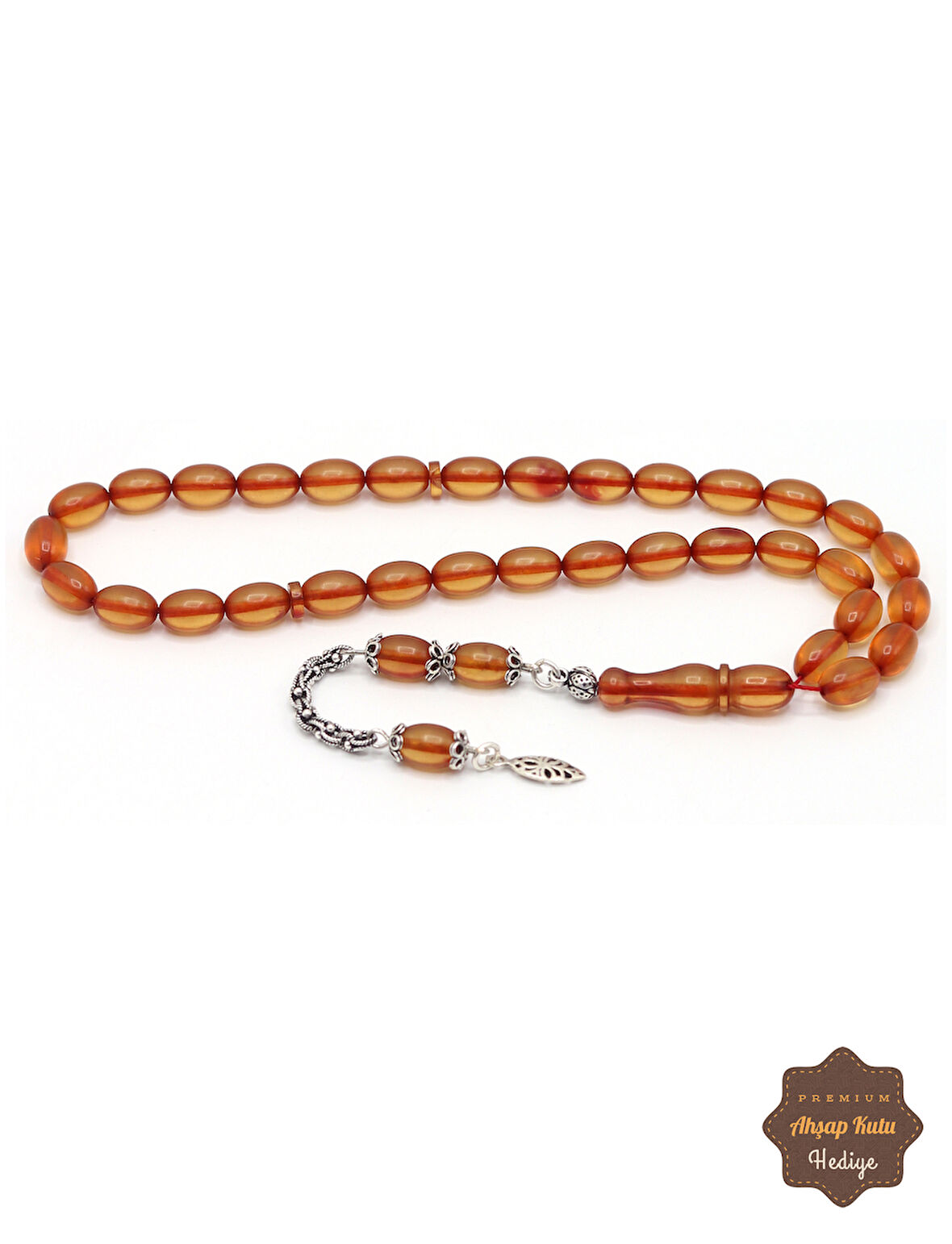 Açık Kahverengi Arpa Kesim Sıkma Kehribar Tesbih 201024701