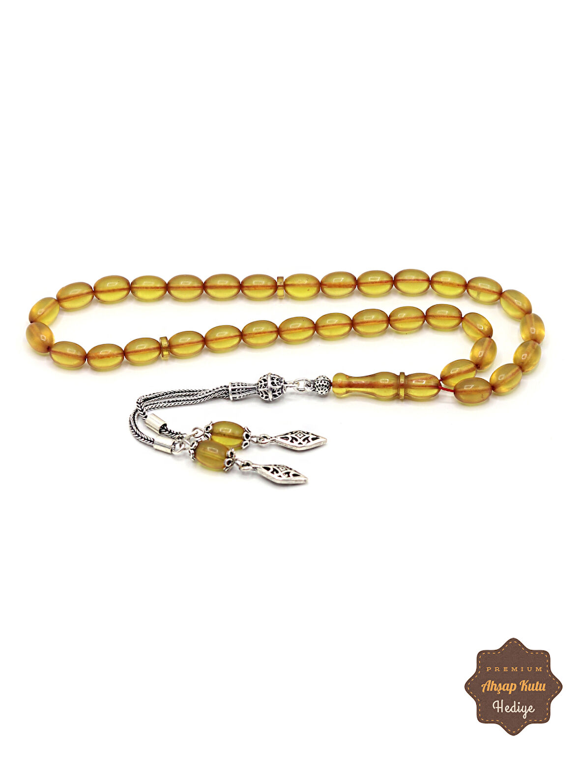 Sarı Arpa Kesim Sıkma Kehribar Tesbih 201024702